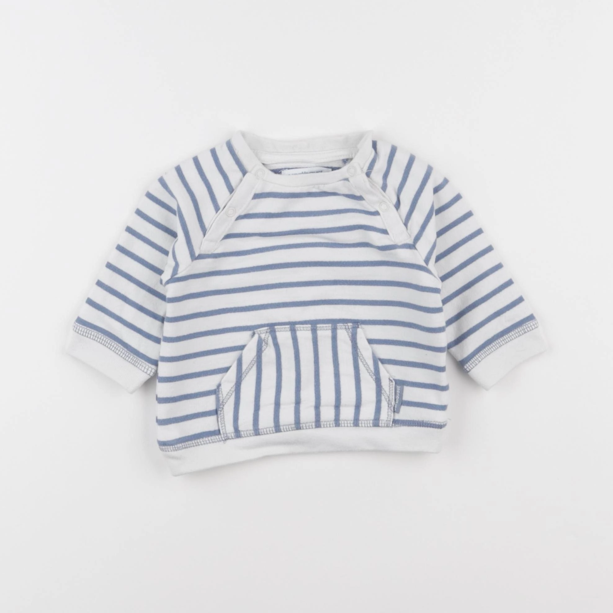 Vertbaudet - sweat blanc, bleu - 3 mois