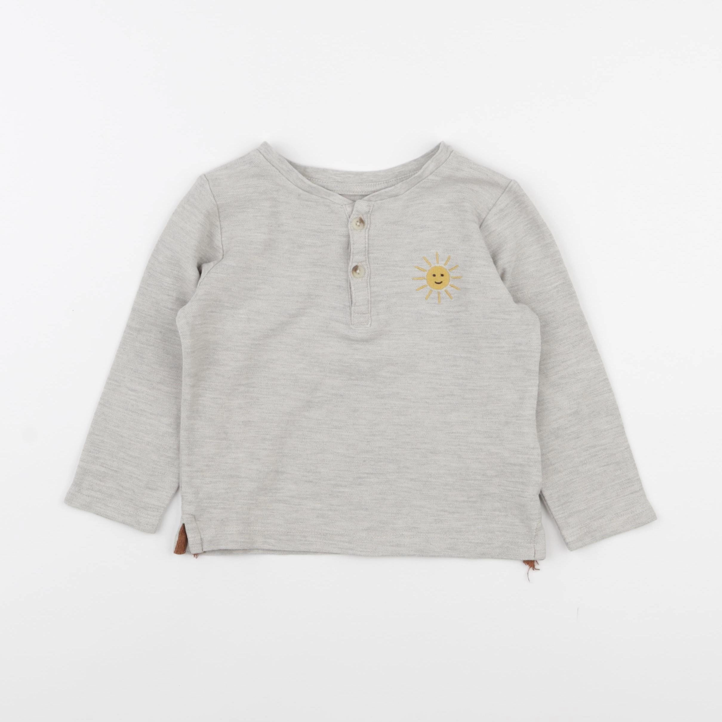 Little Cigogne - polo gris - 3 ans
