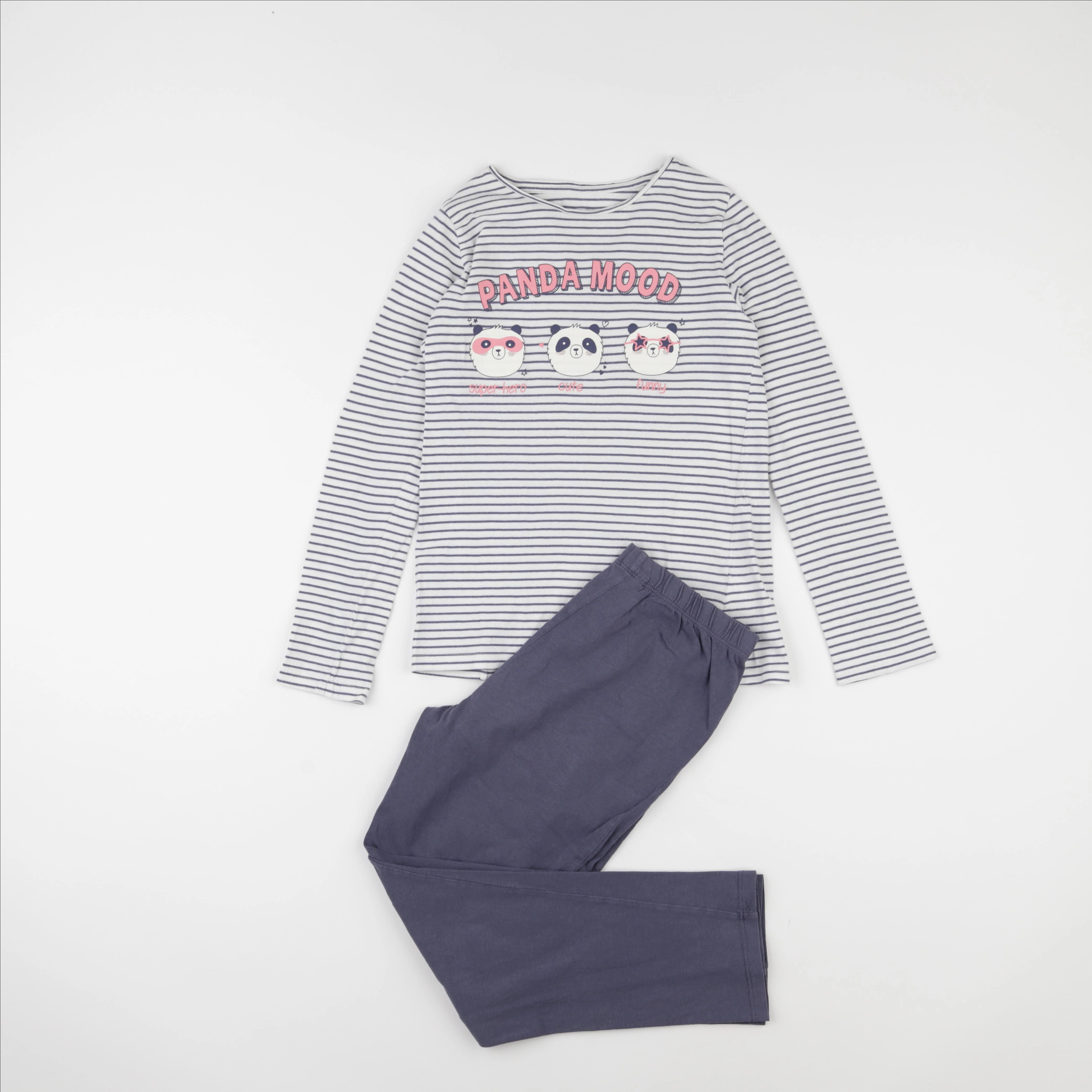 Vertbaudet - pyjama coton blanc, bleu - 10 ans