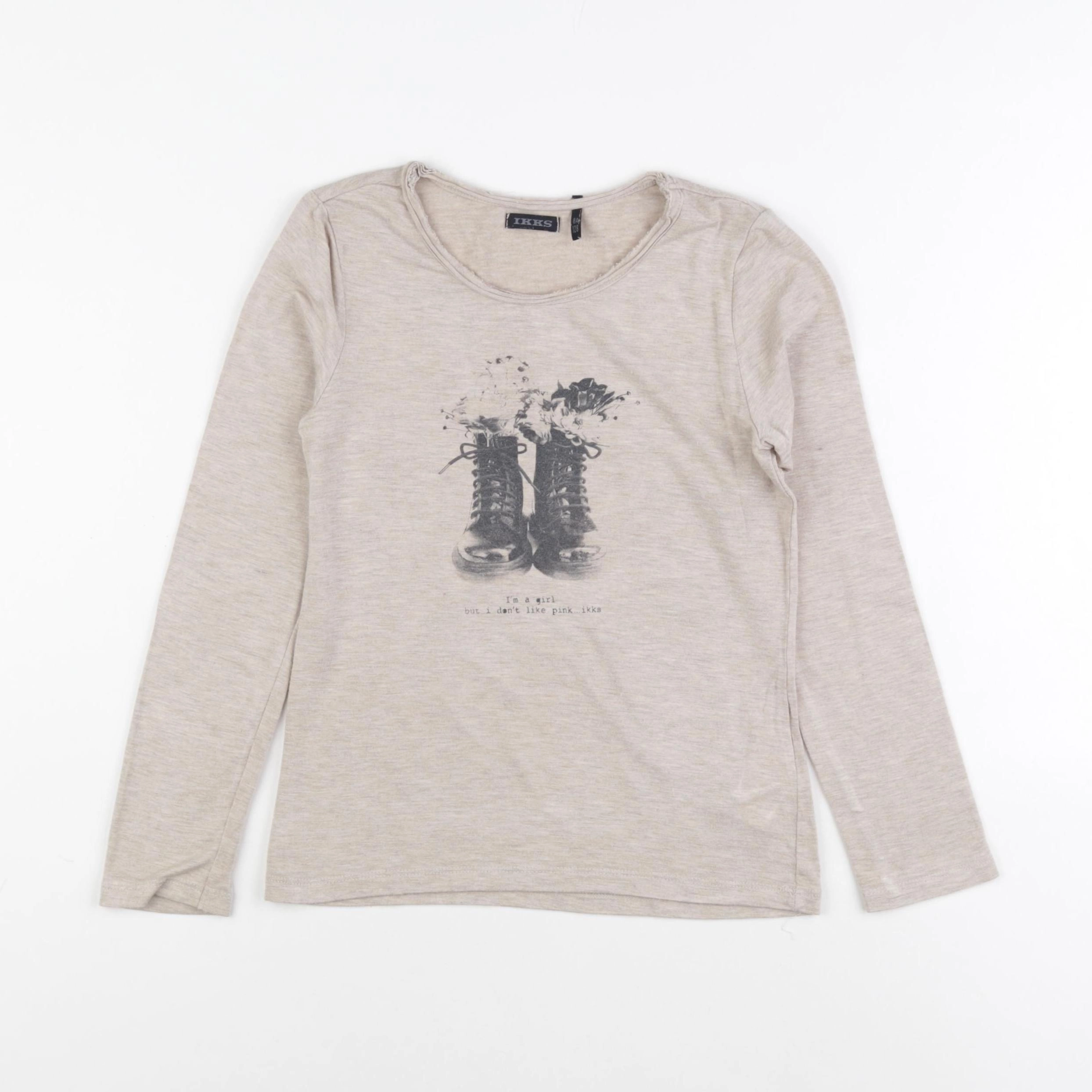 IKKS - tee-shirt beige - 8 ans