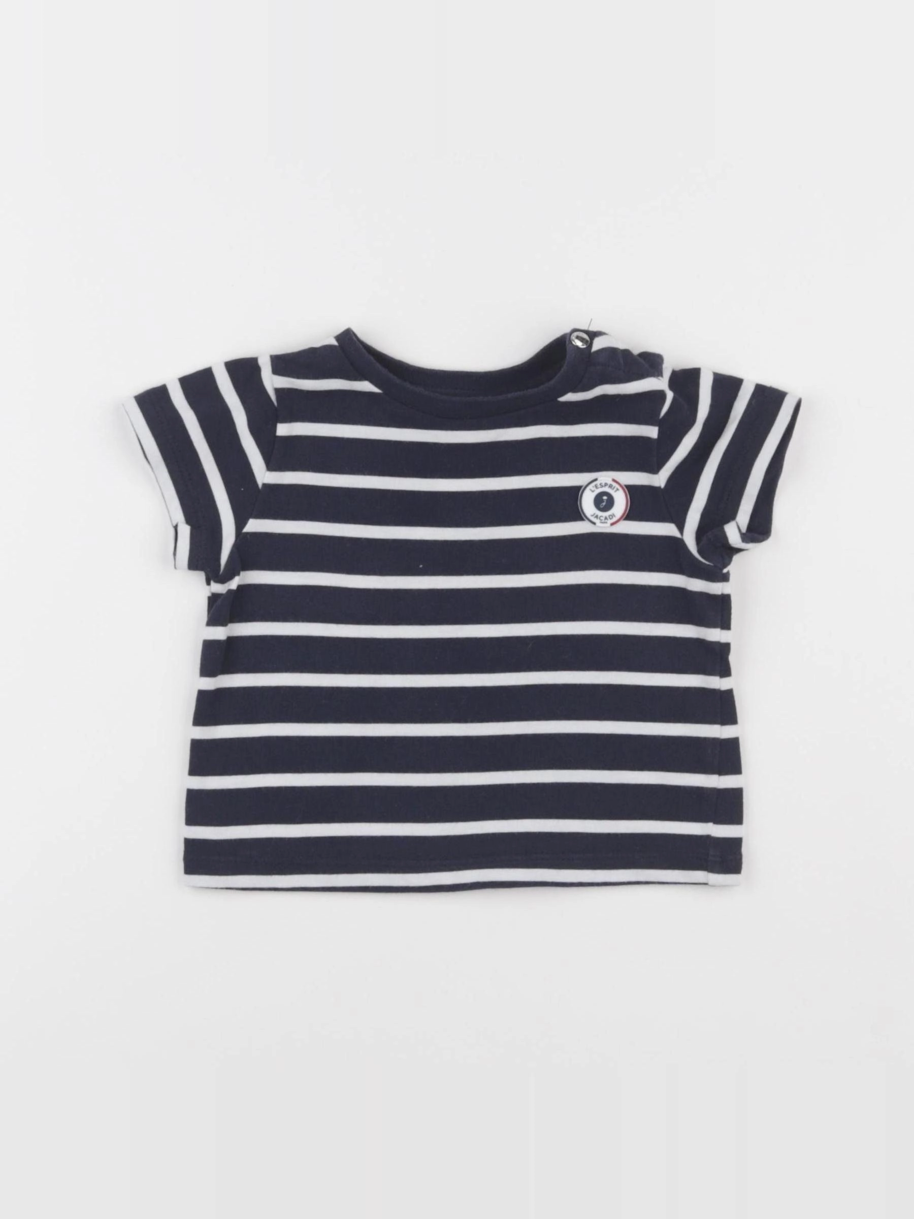 Jacadi - tee-shirt blanc, bleu - 12 mois