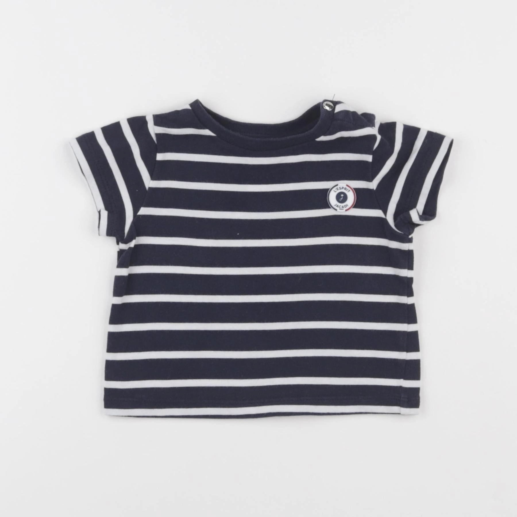 Jacadi - tee-shirt blanc, bleu - 12 mois