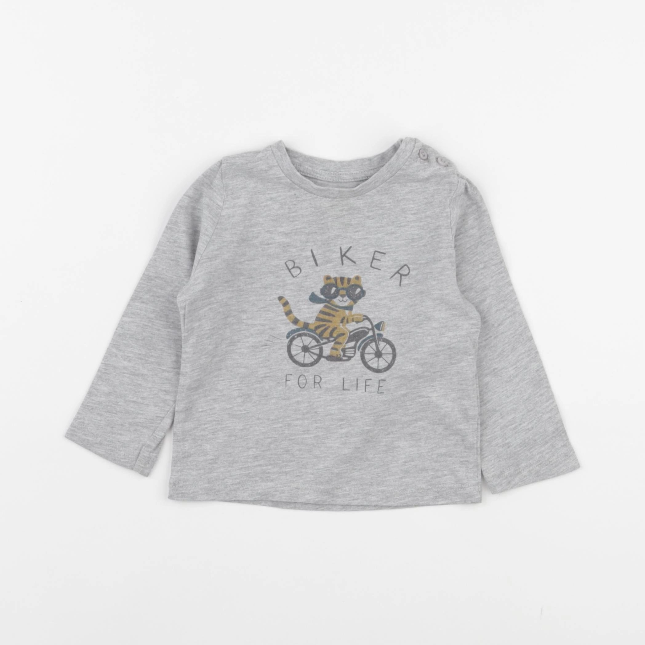 Vertbaudet - tee-shirt gris - 12 mois