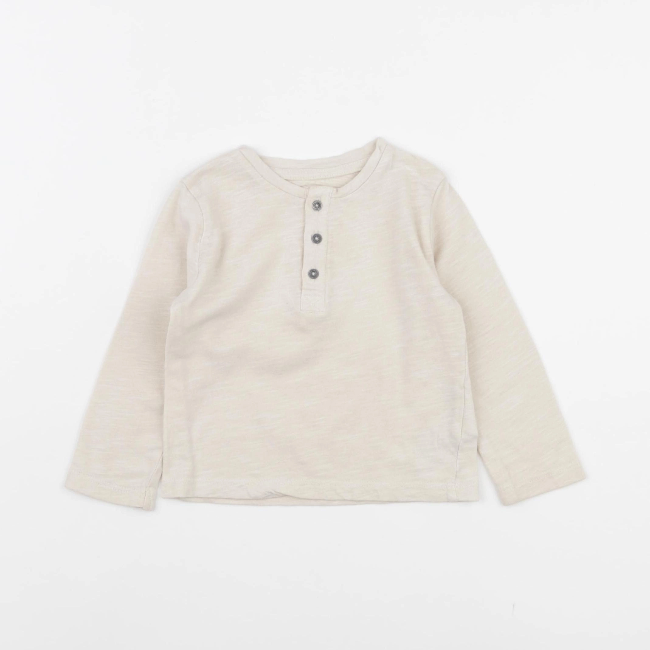 Vertbaudet - tee-shirt beige - 12 mois