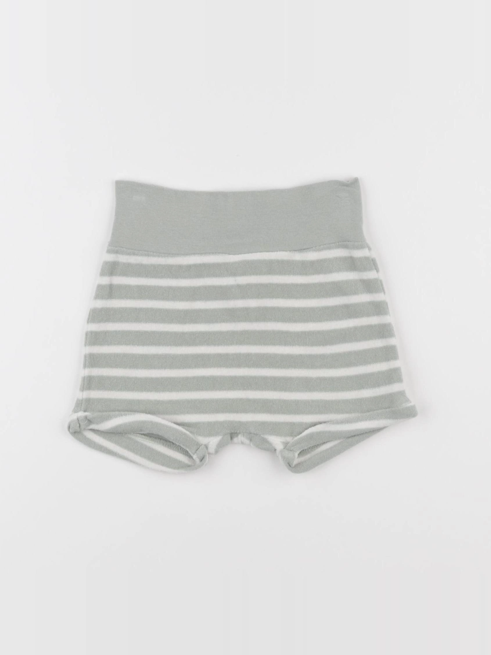 H&M - short vert, beige - 3/6 mois