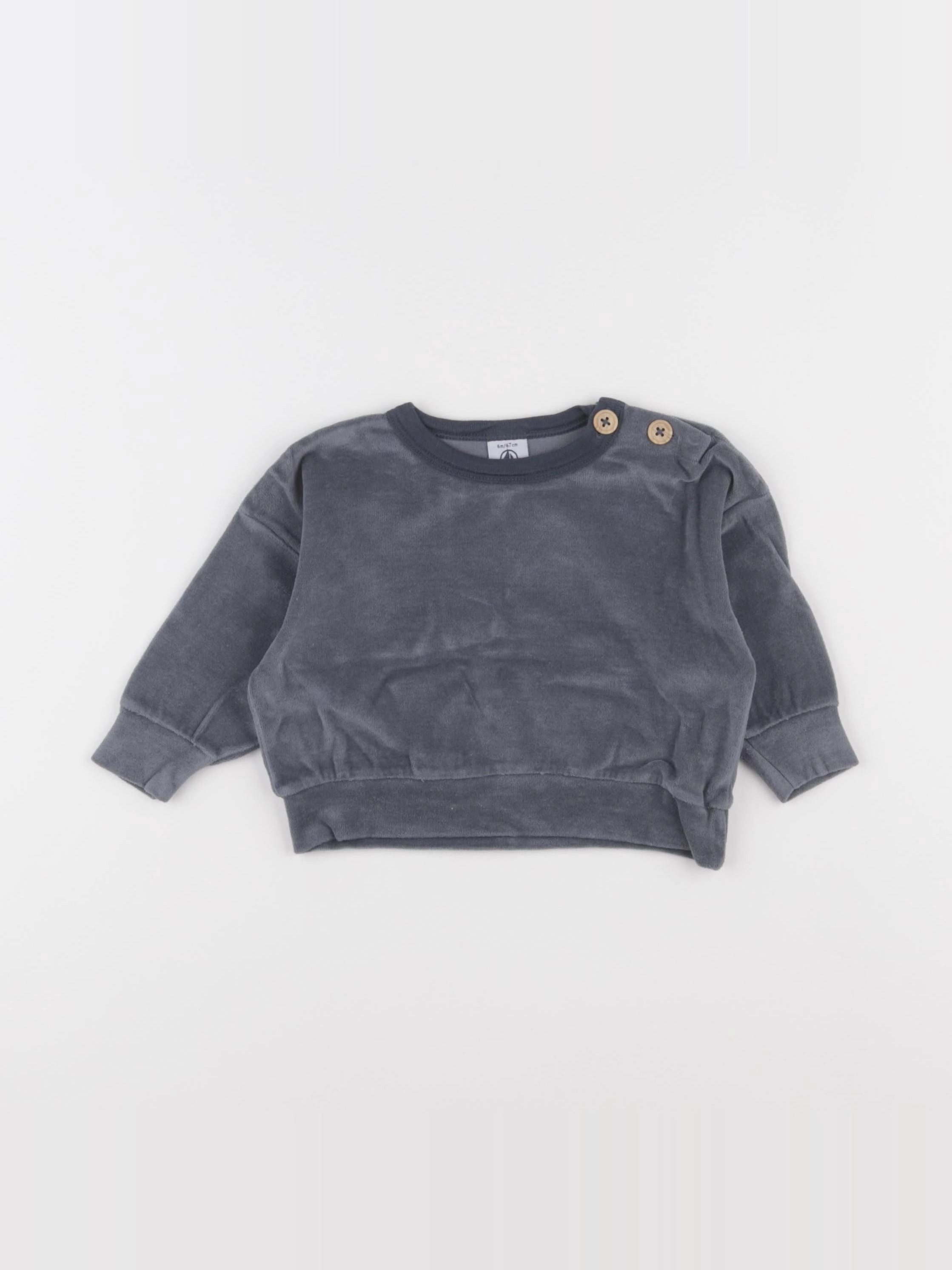 Petit Bateau - sweat vert - 6 mois