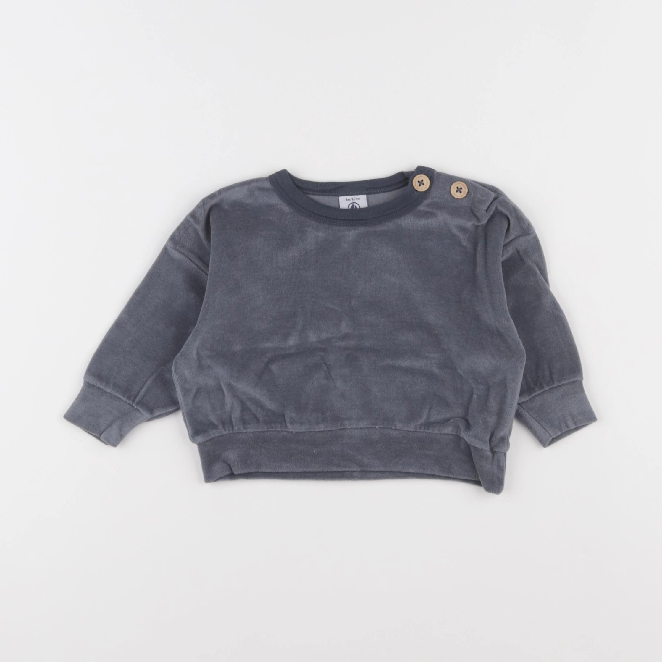 Petit Bateau - sweat vert - 6 mois