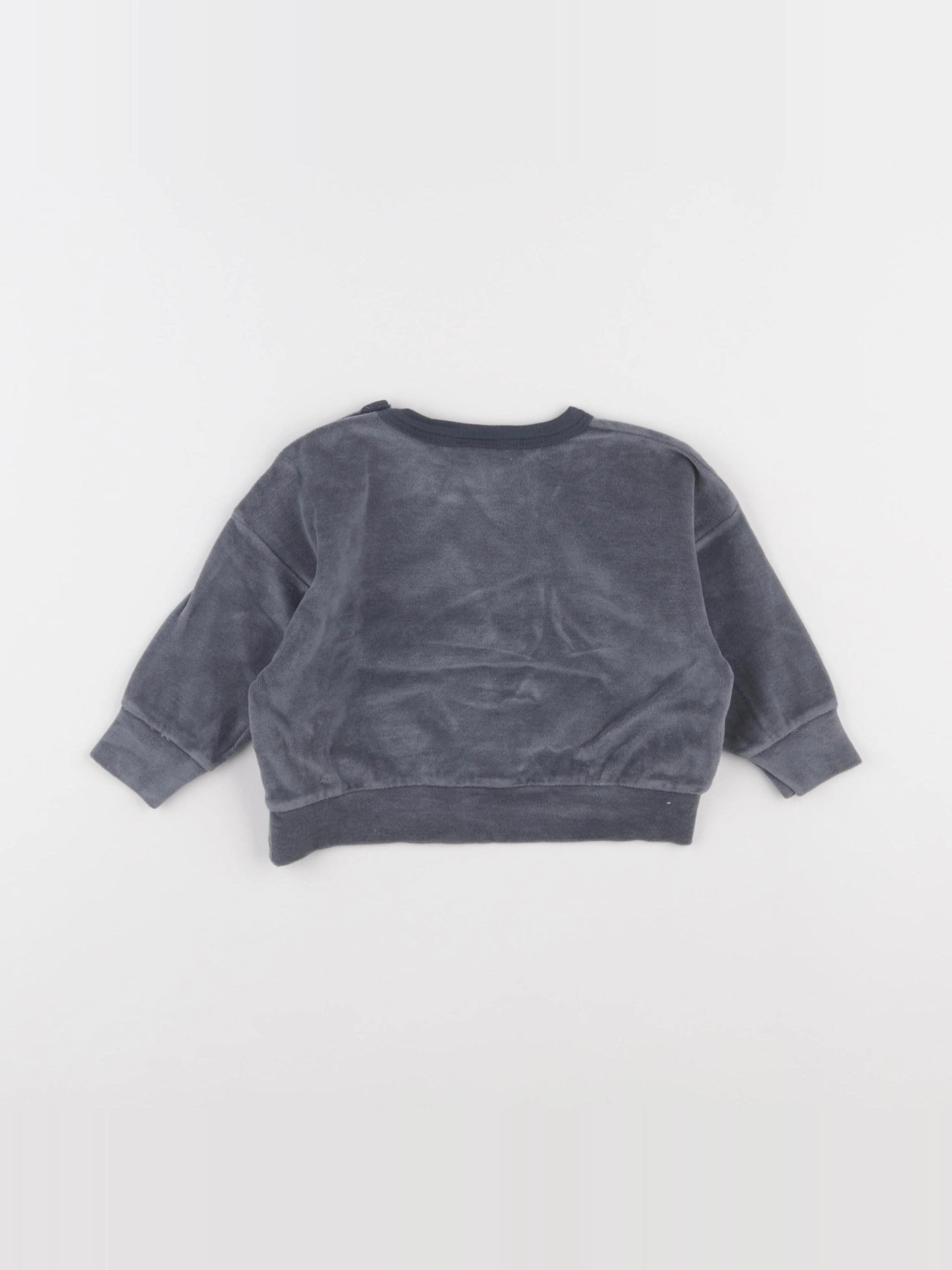 Petit Bateau - sweat vert - 6 mois