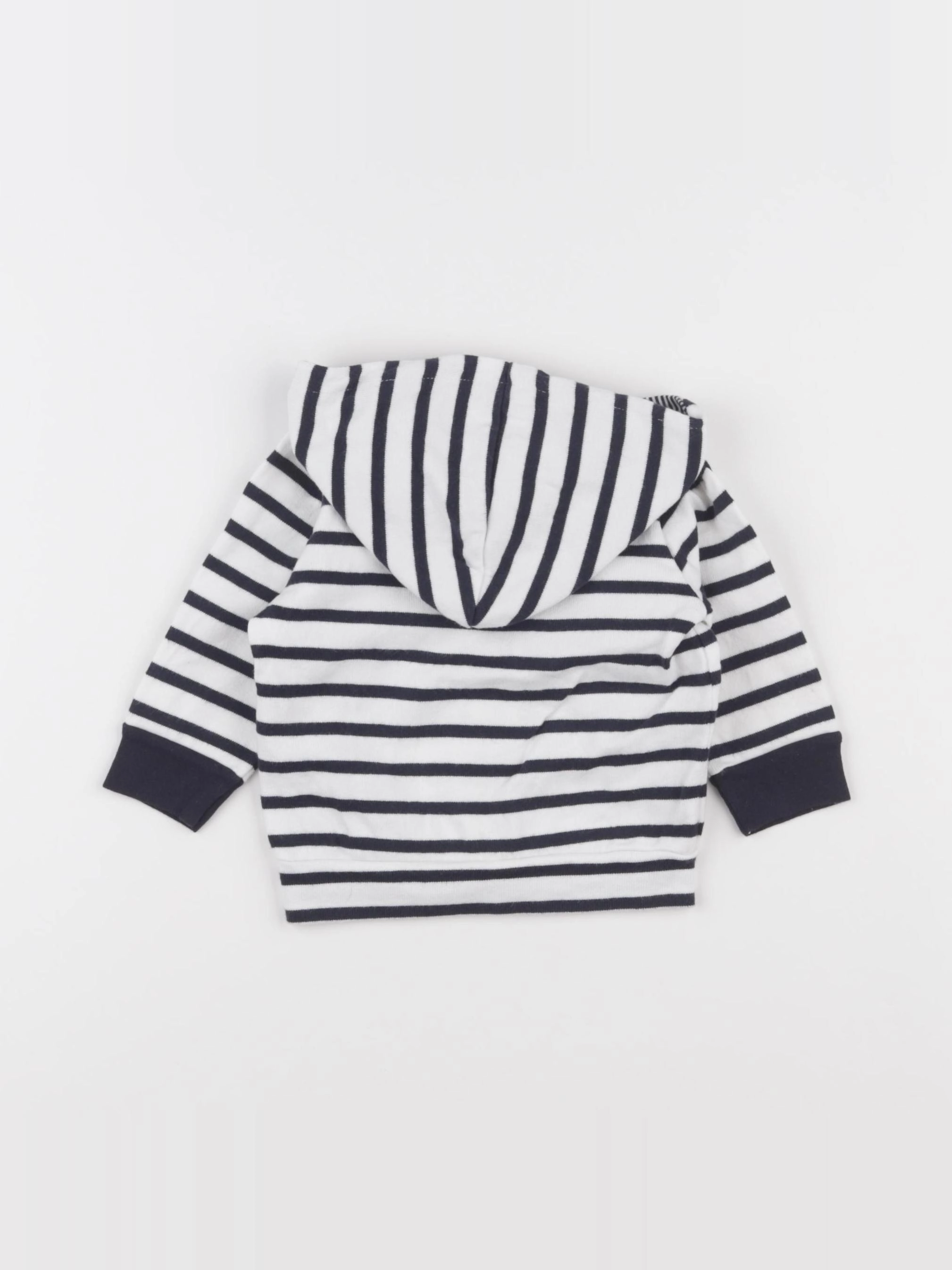 Petit Bateau - sweat blanc, bleu - 6 mois