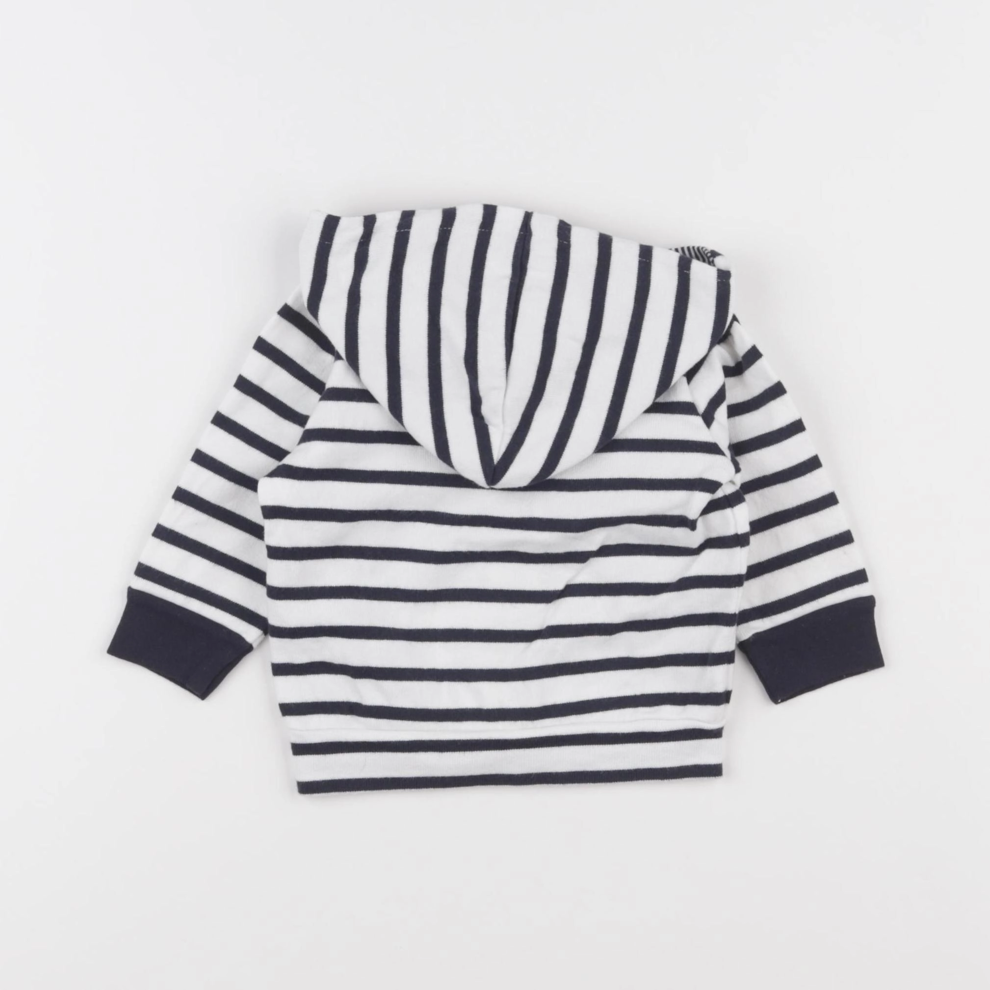 Petit Bateau - sweat blanc, bleu - 6 mois