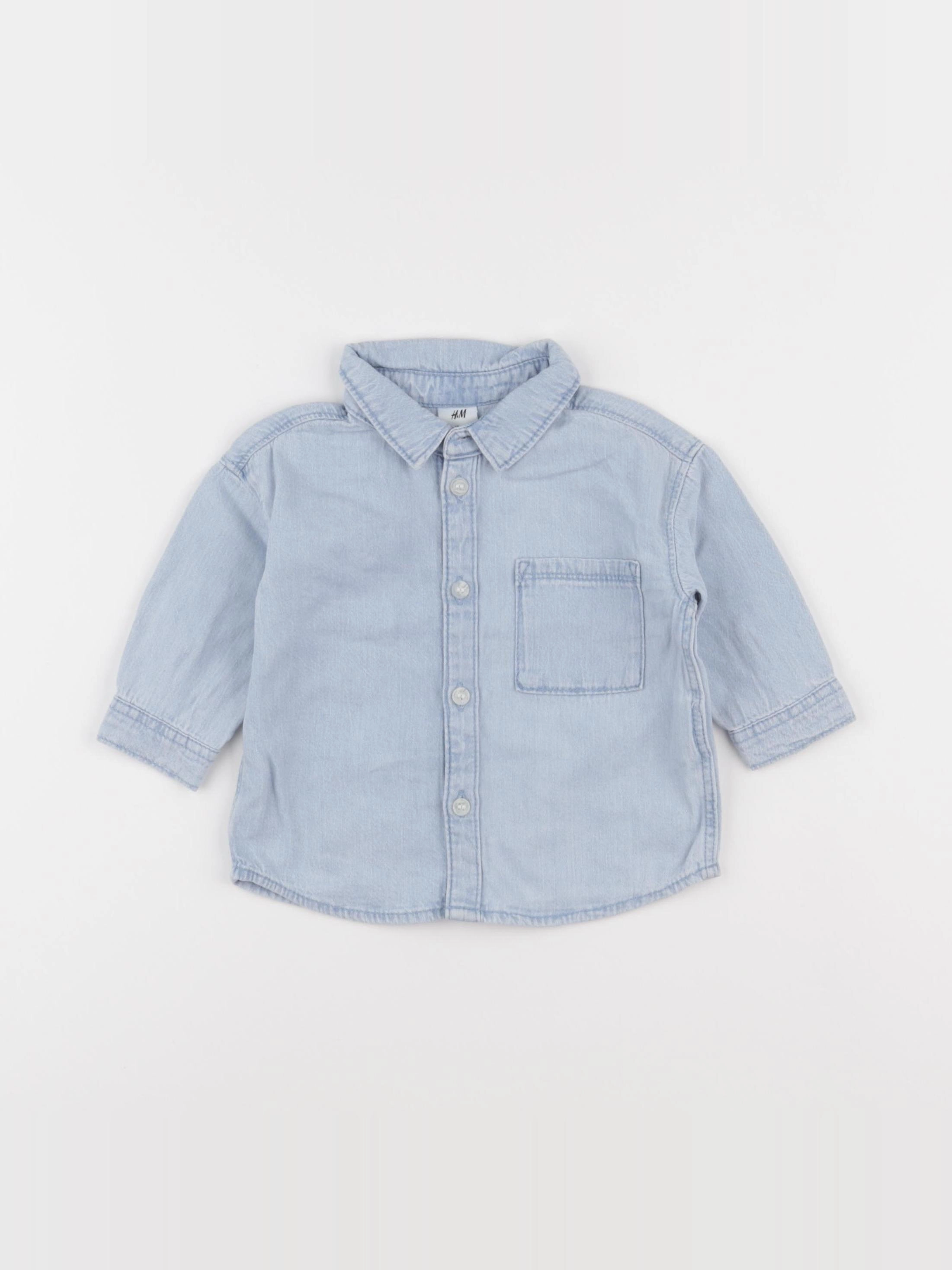 H&M - chemise bleu - 3/6 mois