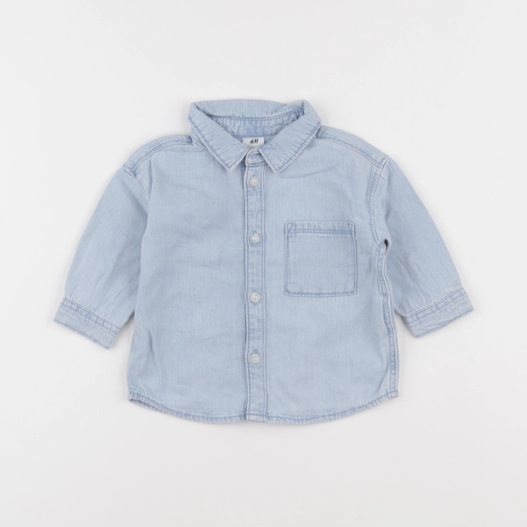 H&M - chemise bleu - 3/6 mois