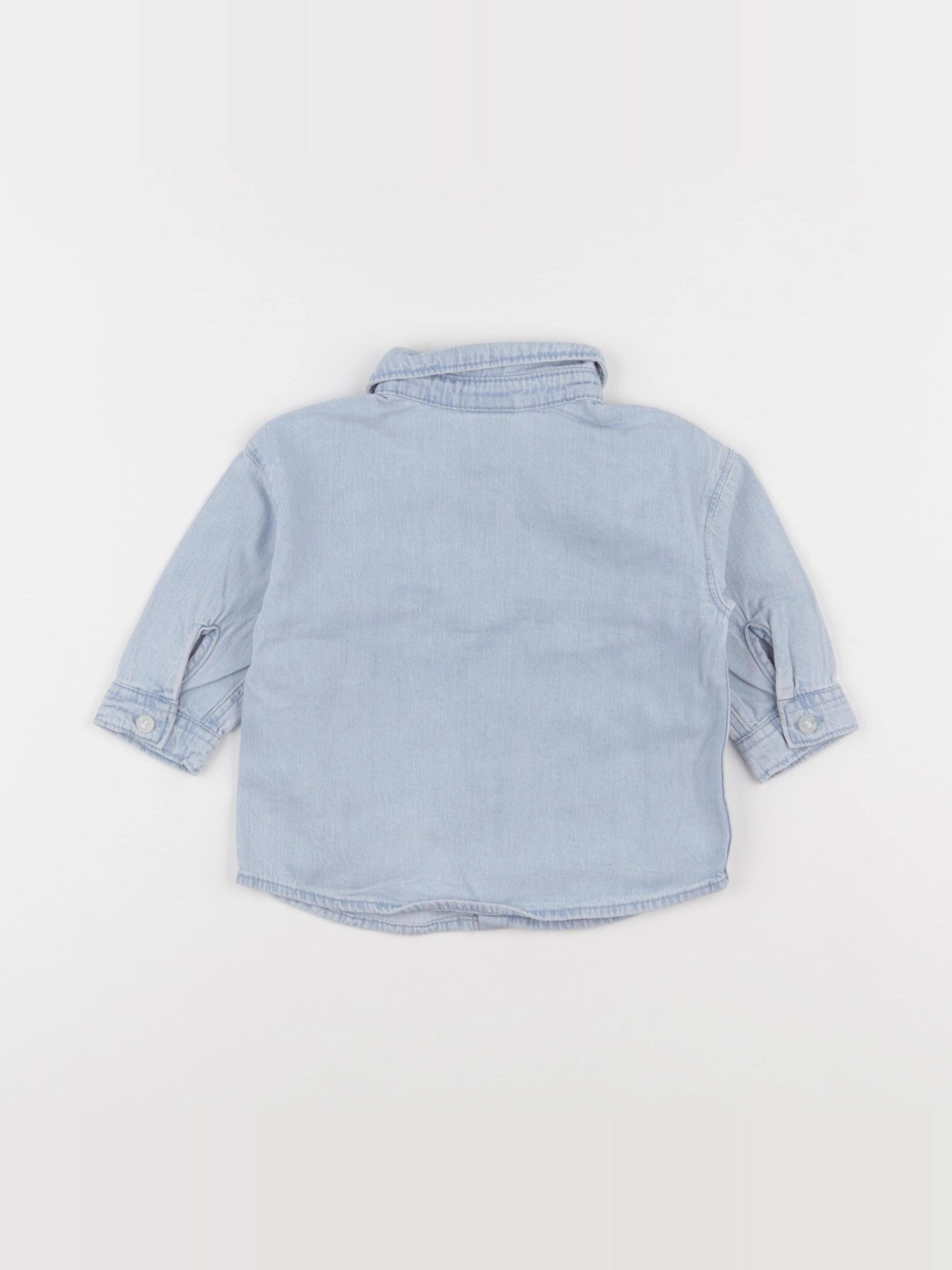 H&M - chemise bleu - 3/6 mois