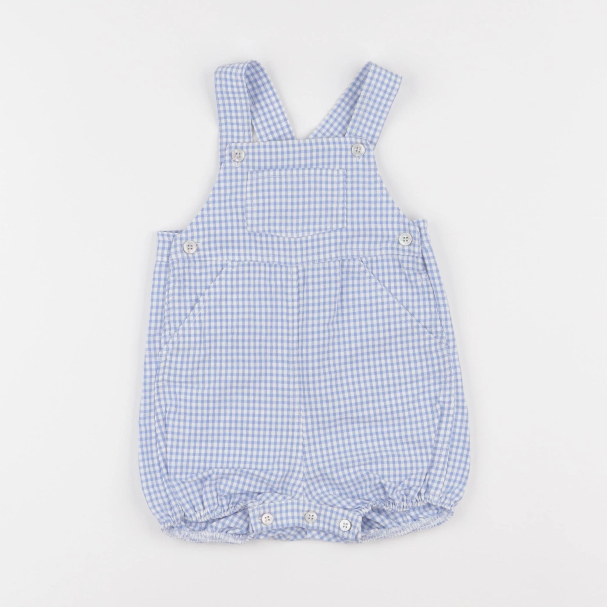 Lola Palacios - salopette bleu, blanc - 12 mois
