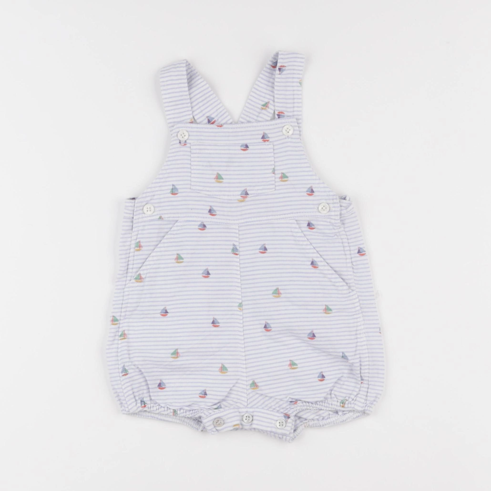 Lola Palacios - salopette blanc, bleu - 12 mois