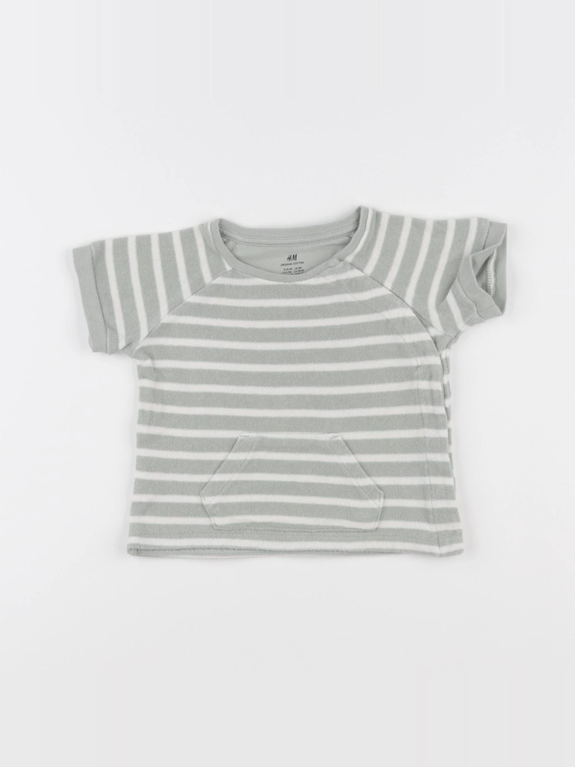 H&M - tee-shirt blanc, vert - 3/6 mois