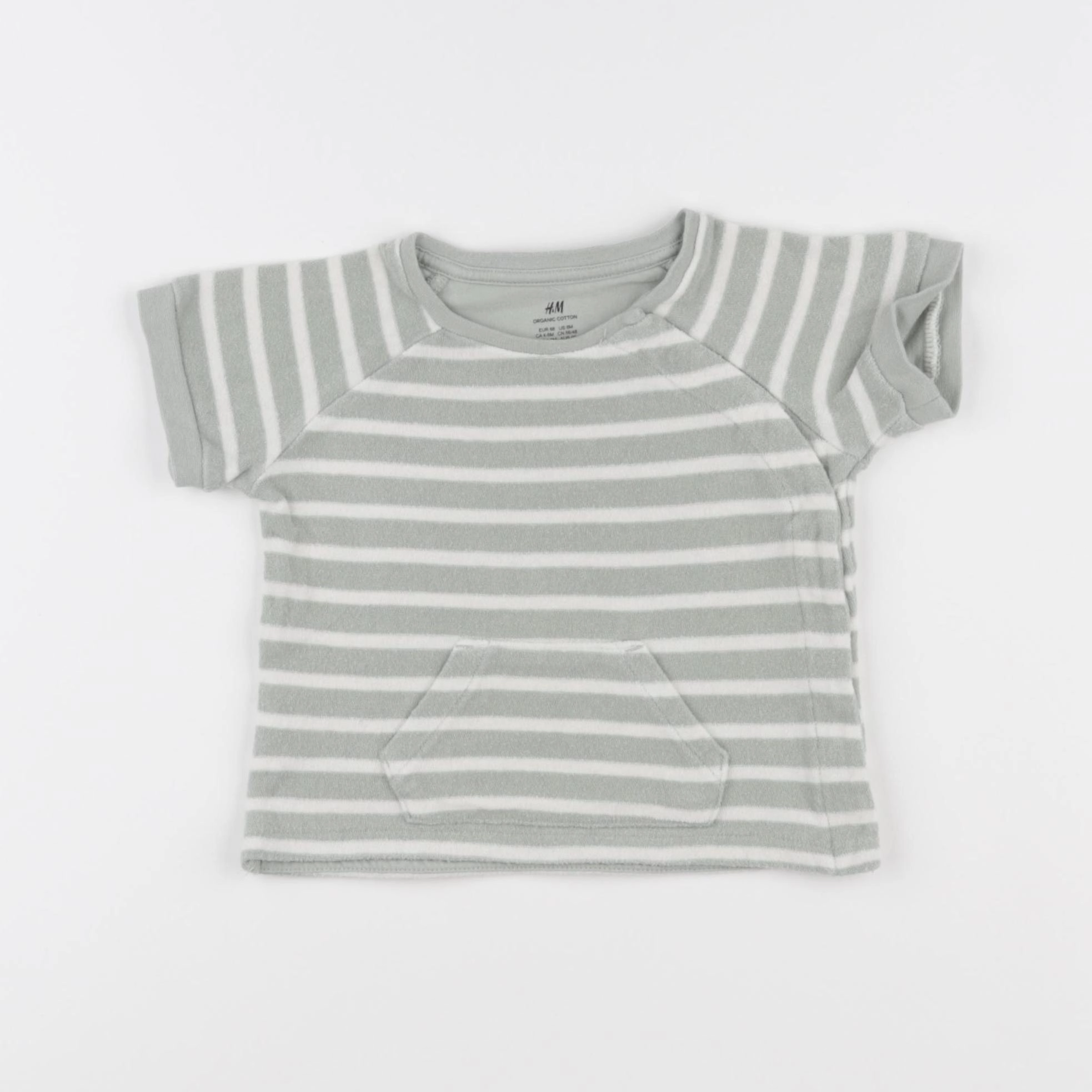 H&M - tee-shirt blanc, vert - 3/6 mois