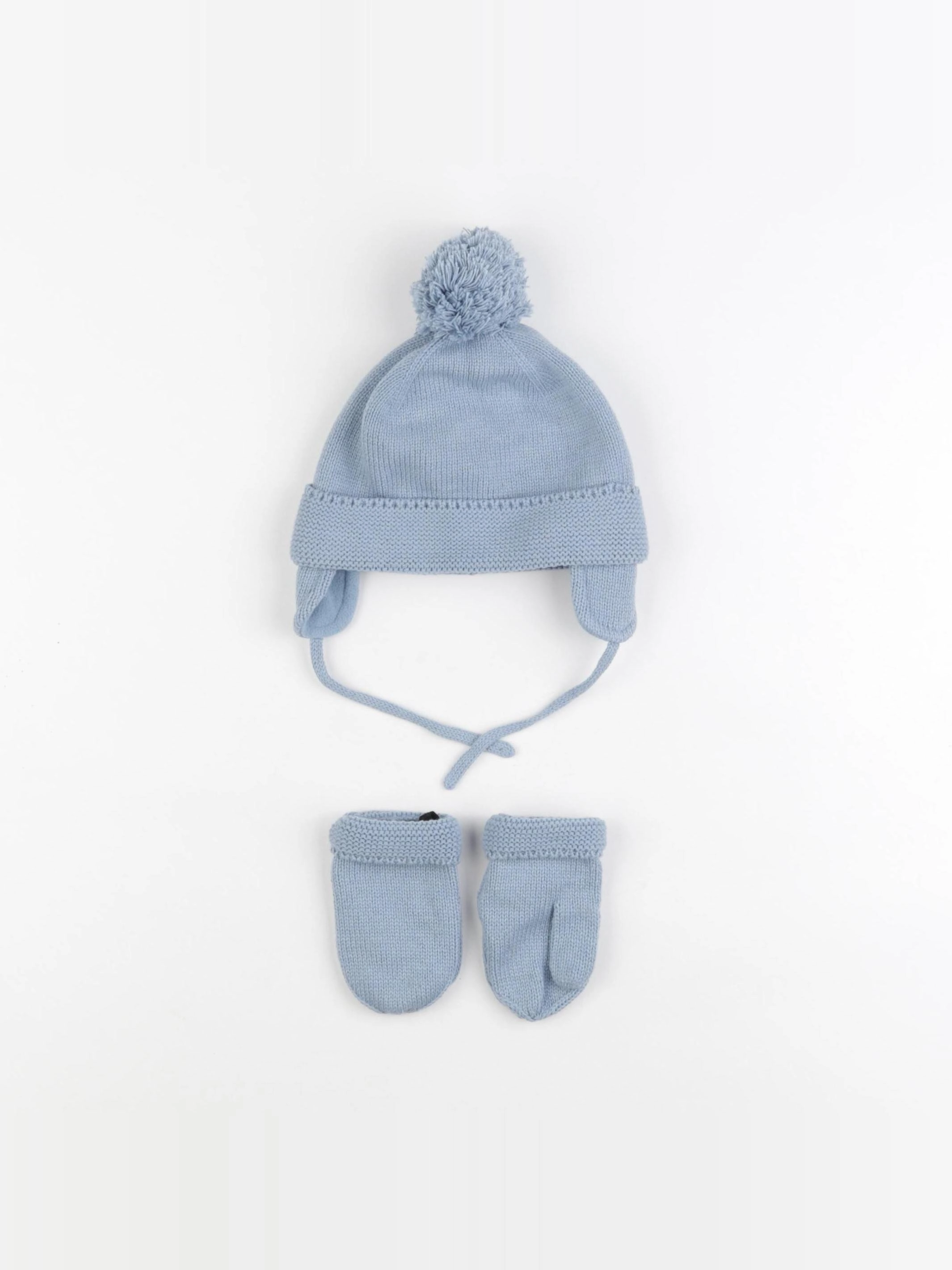 Vertbaudet - ensemble bonnet/moufles bleu - 24/36 mois