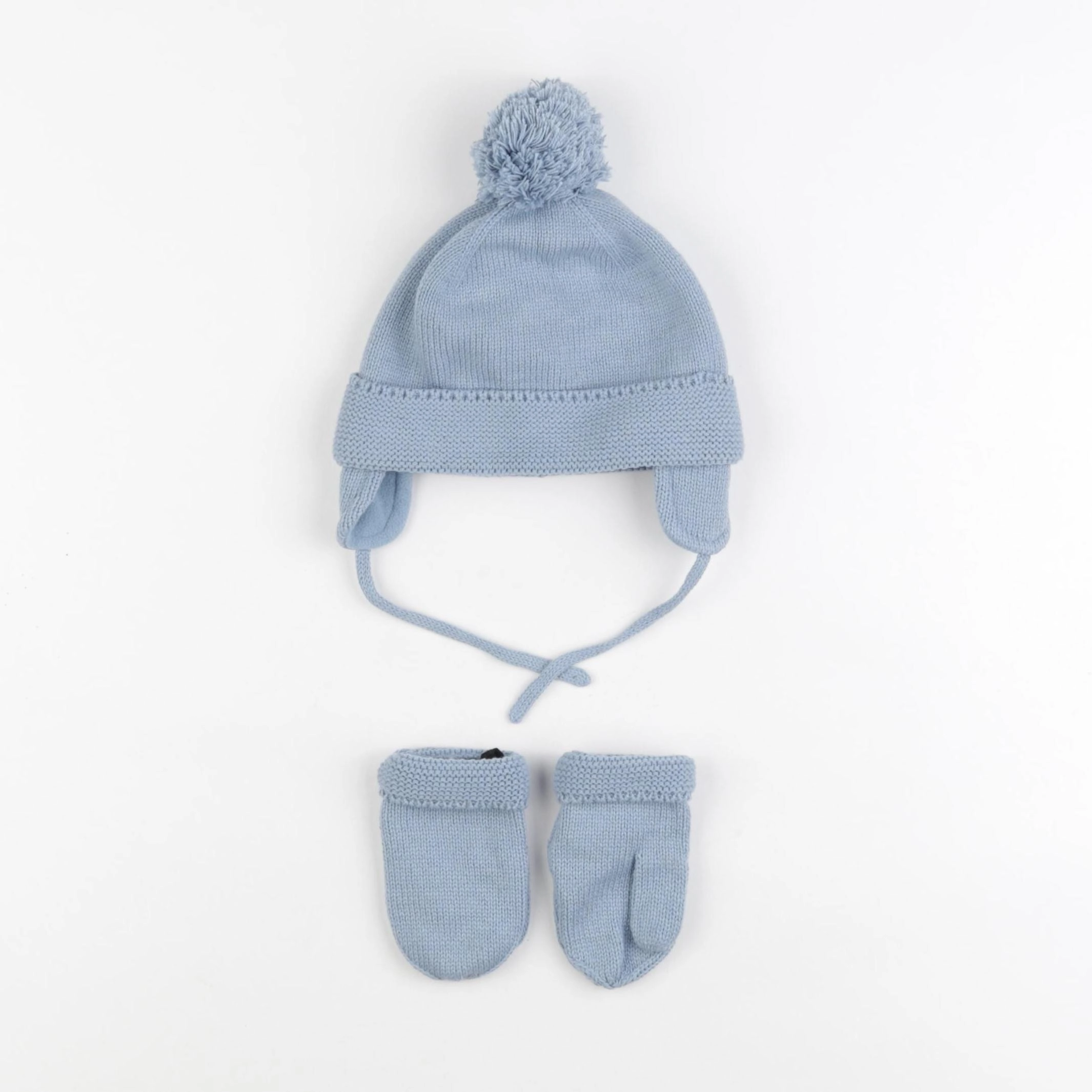 Vertbaudet - ensemble bonnet/moufles bleu - 24/36 mois