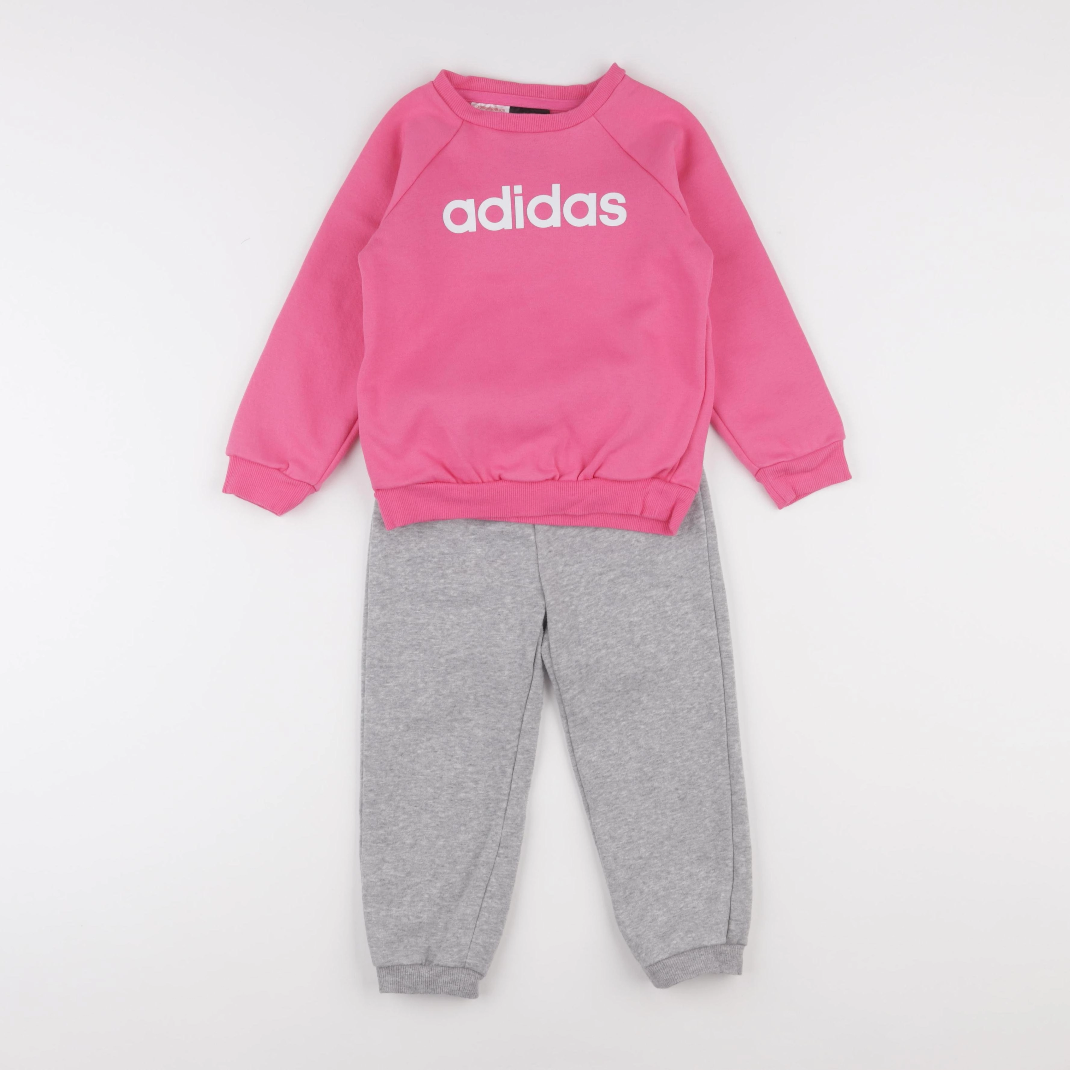 Adidas - ensemble gris, rose - 2/5 ans