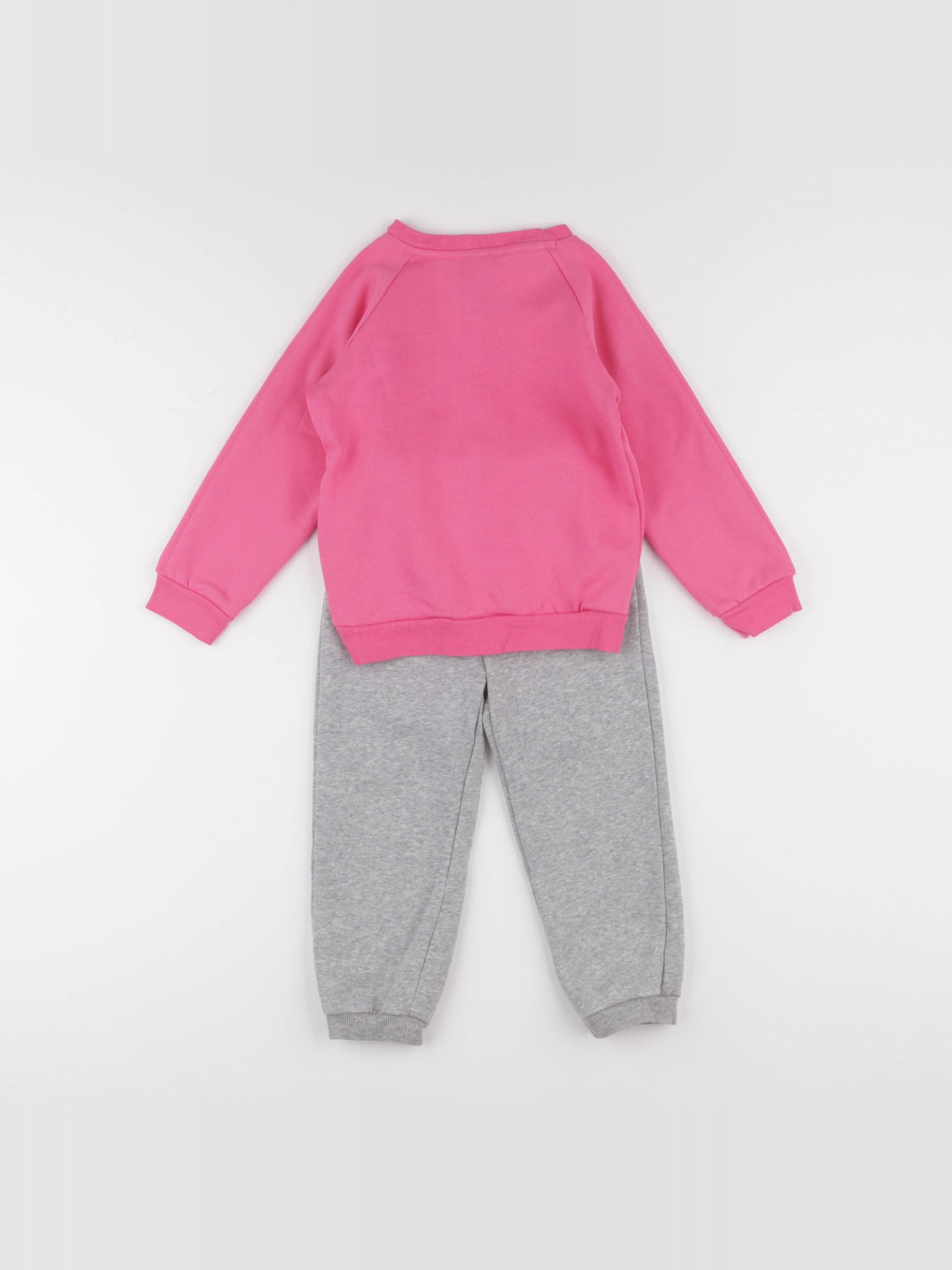 Adidas - ensemble gris, rose - 2/5 ans