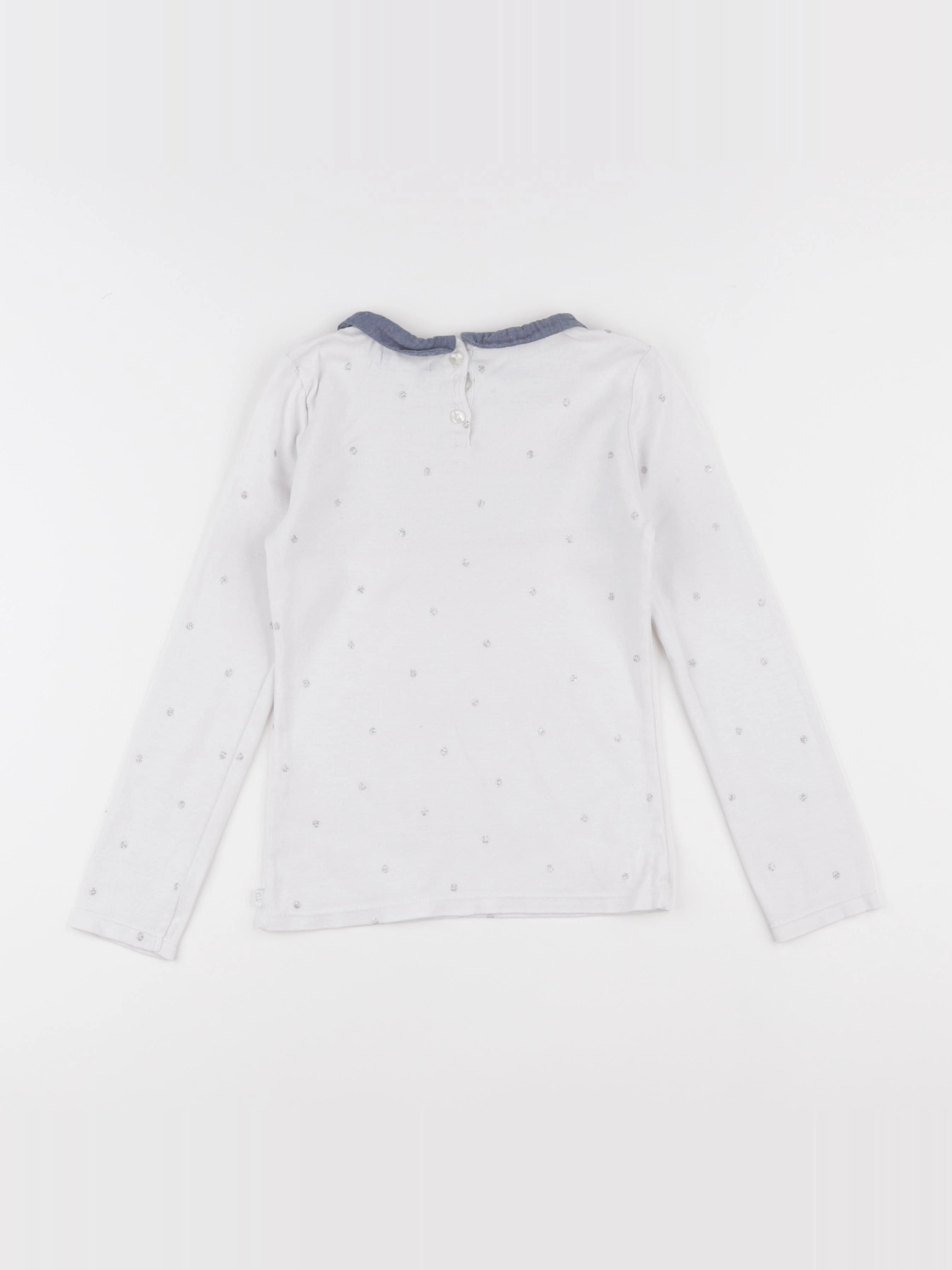 Okaidi - tee-shirt blanc, bleu - 8 ans