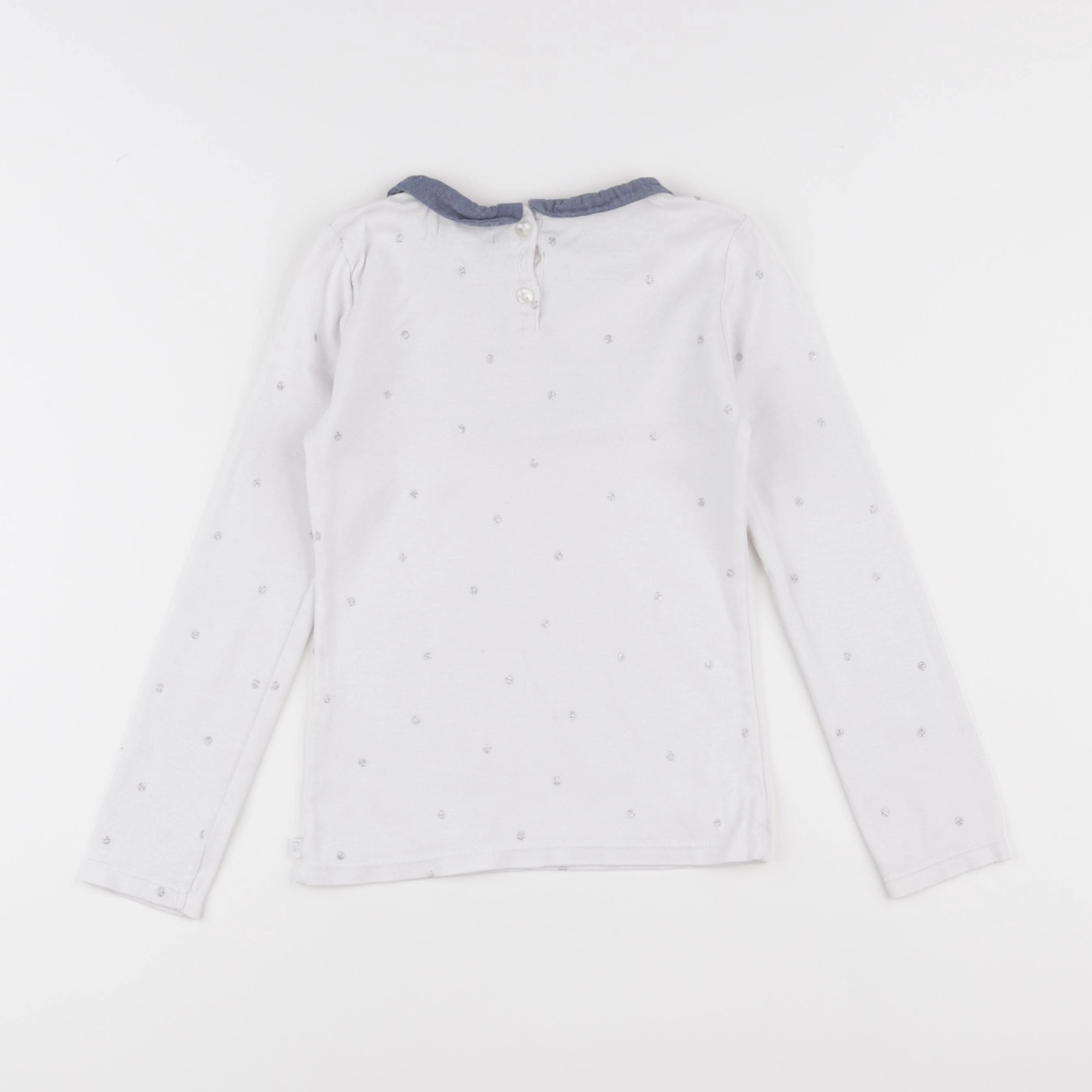 Okaidi - tee-shirt blanc, bleu - 8 ans