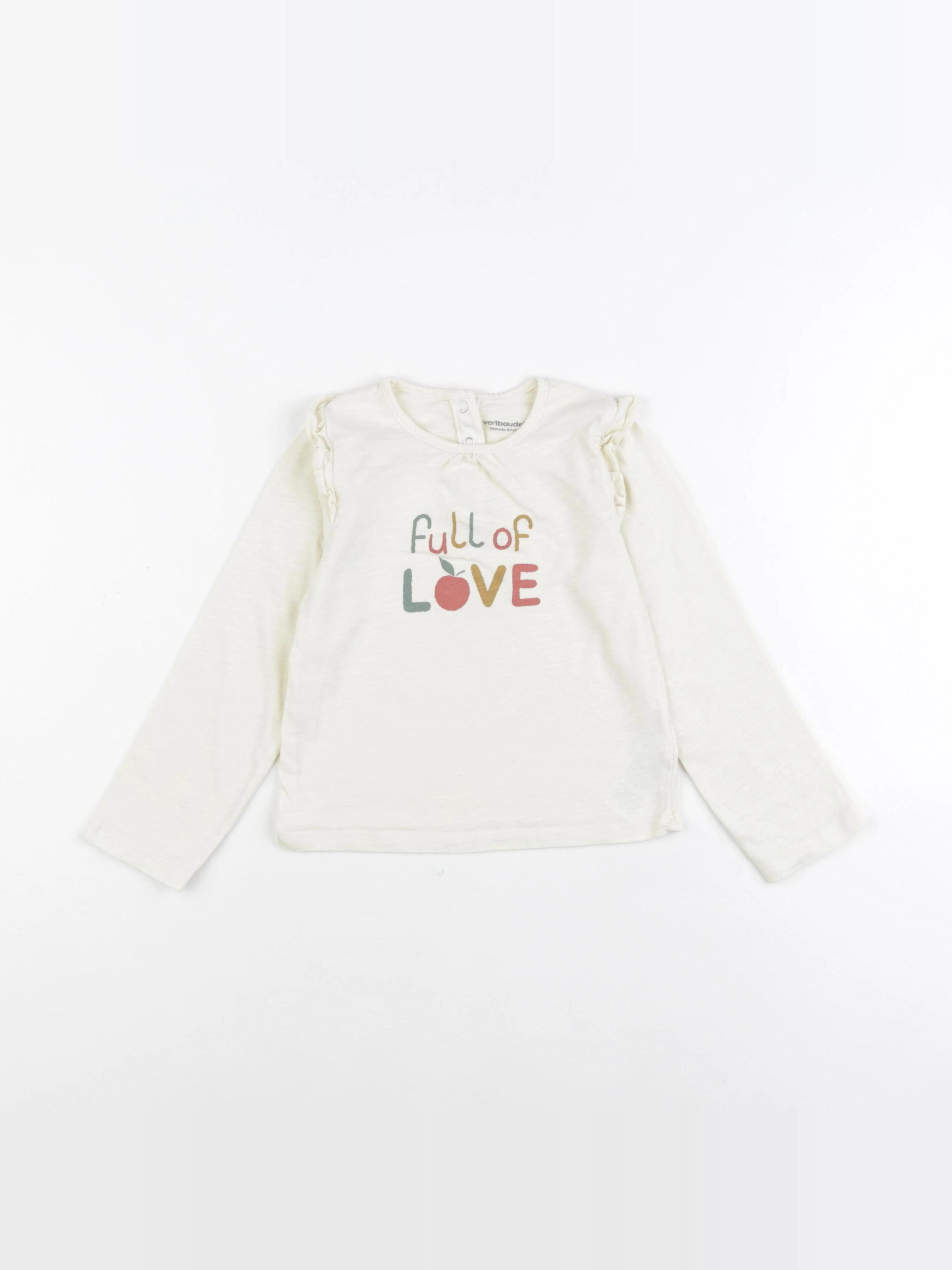 Vertbaudet - tee-shirt beige - 36 mois