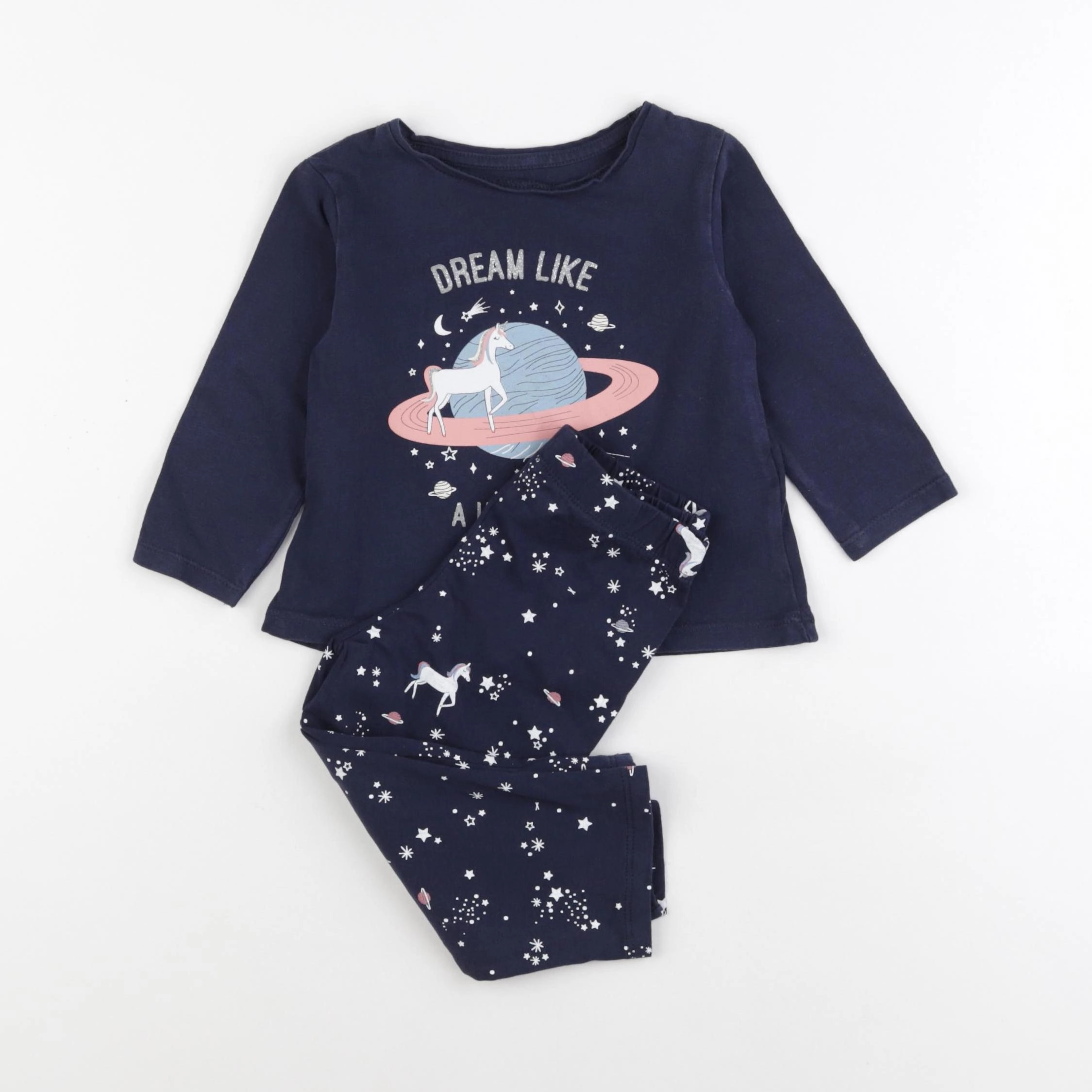 Vertbaudet - pyjama coton bleu - 2 ans