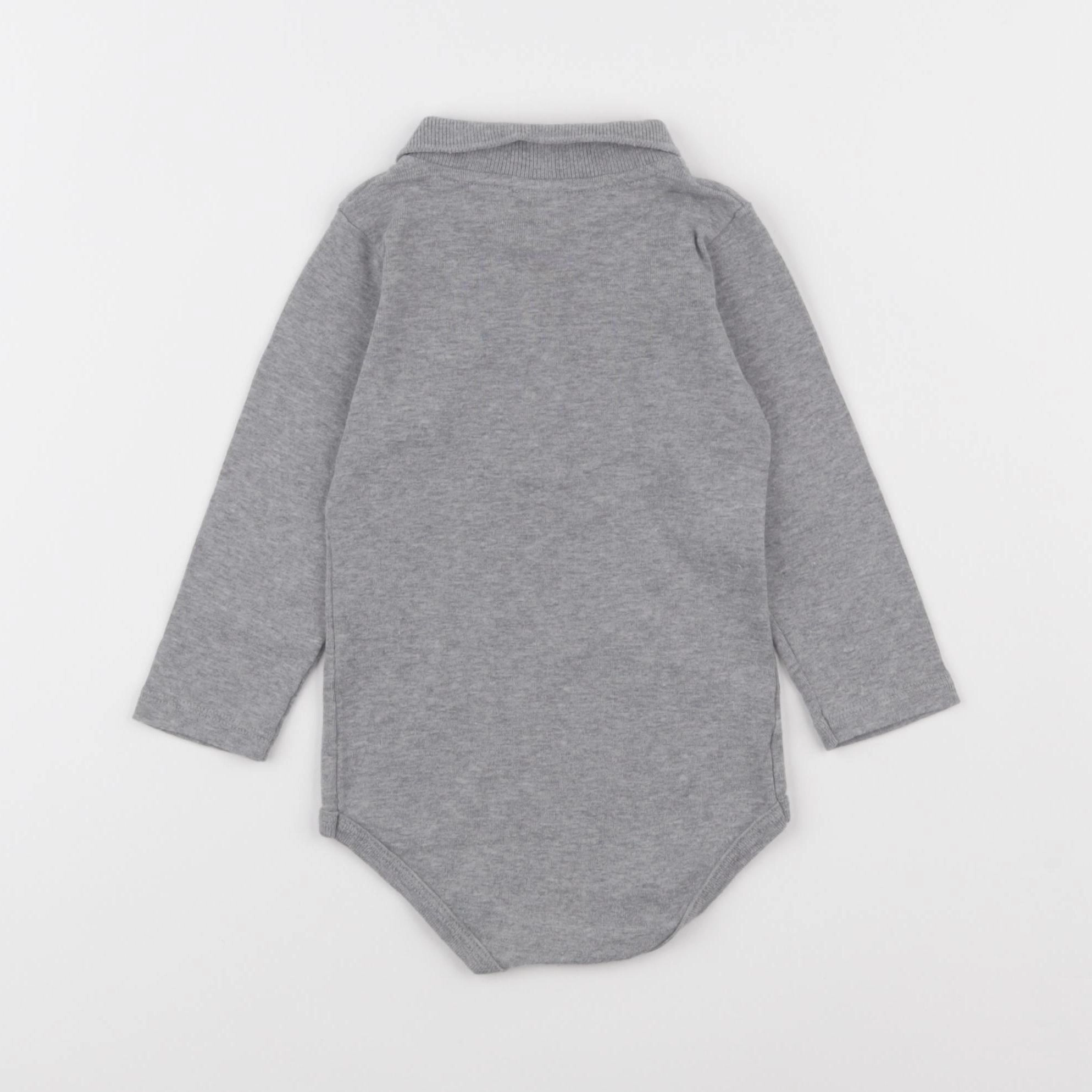 Petit Bateau - body à col gris - 18 mois
