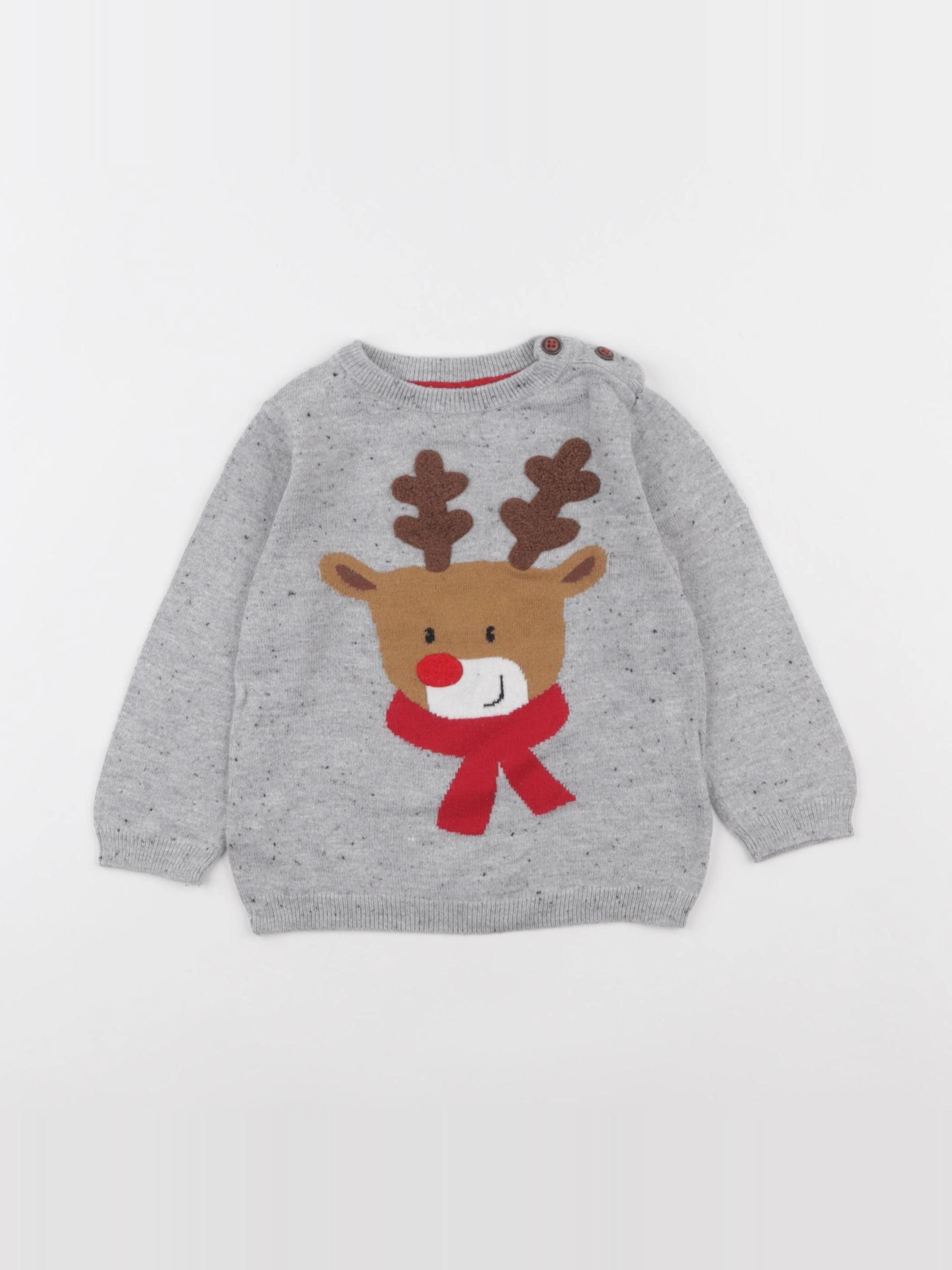 H&M - pull gris - 9/12 mois