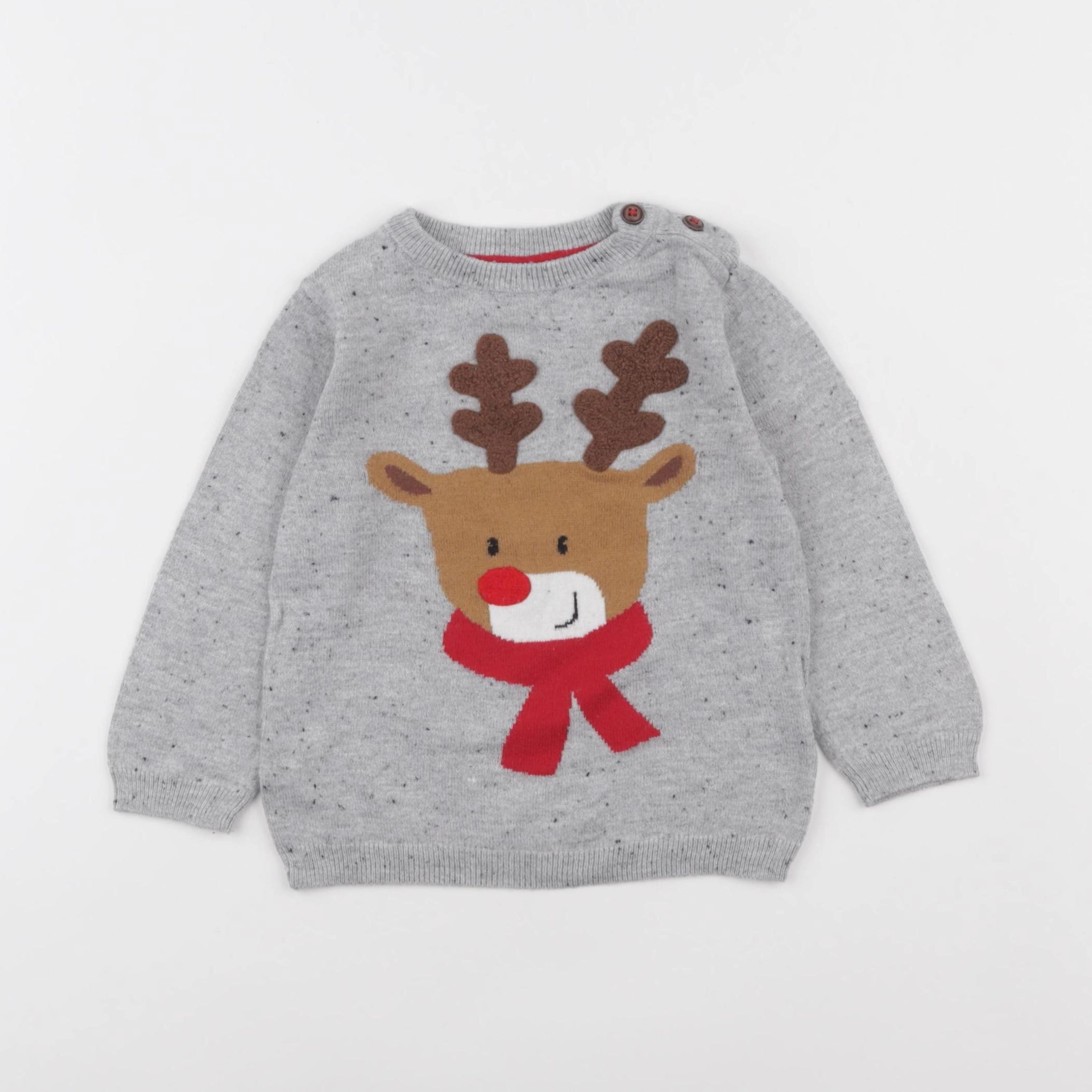 H&M - pull gris - 9/12 mois