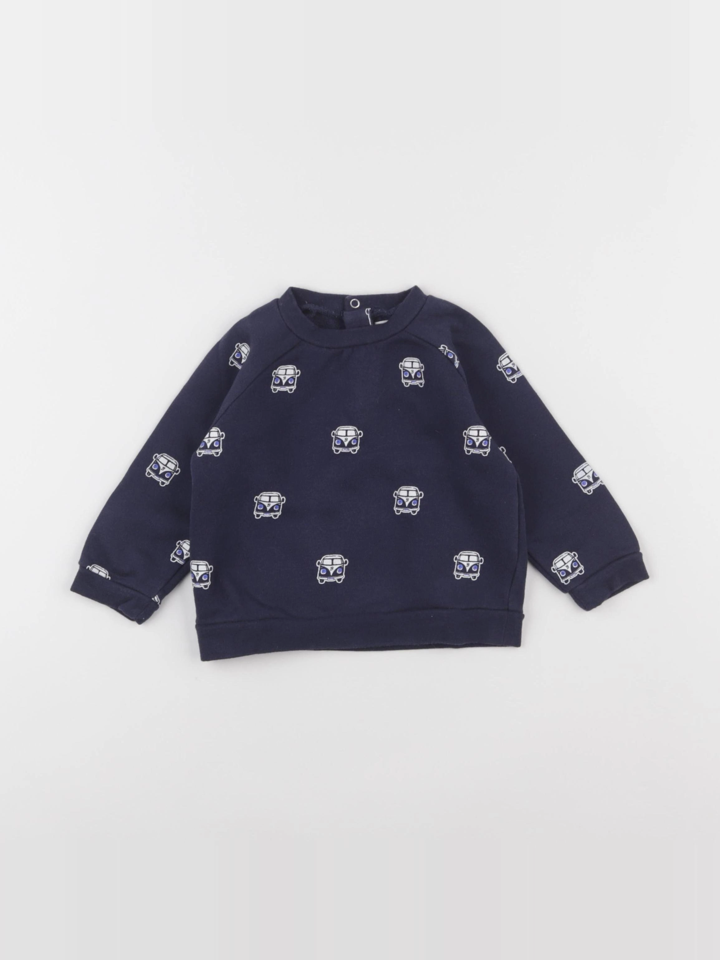 Boutchou - sweat bleu - 12 mois