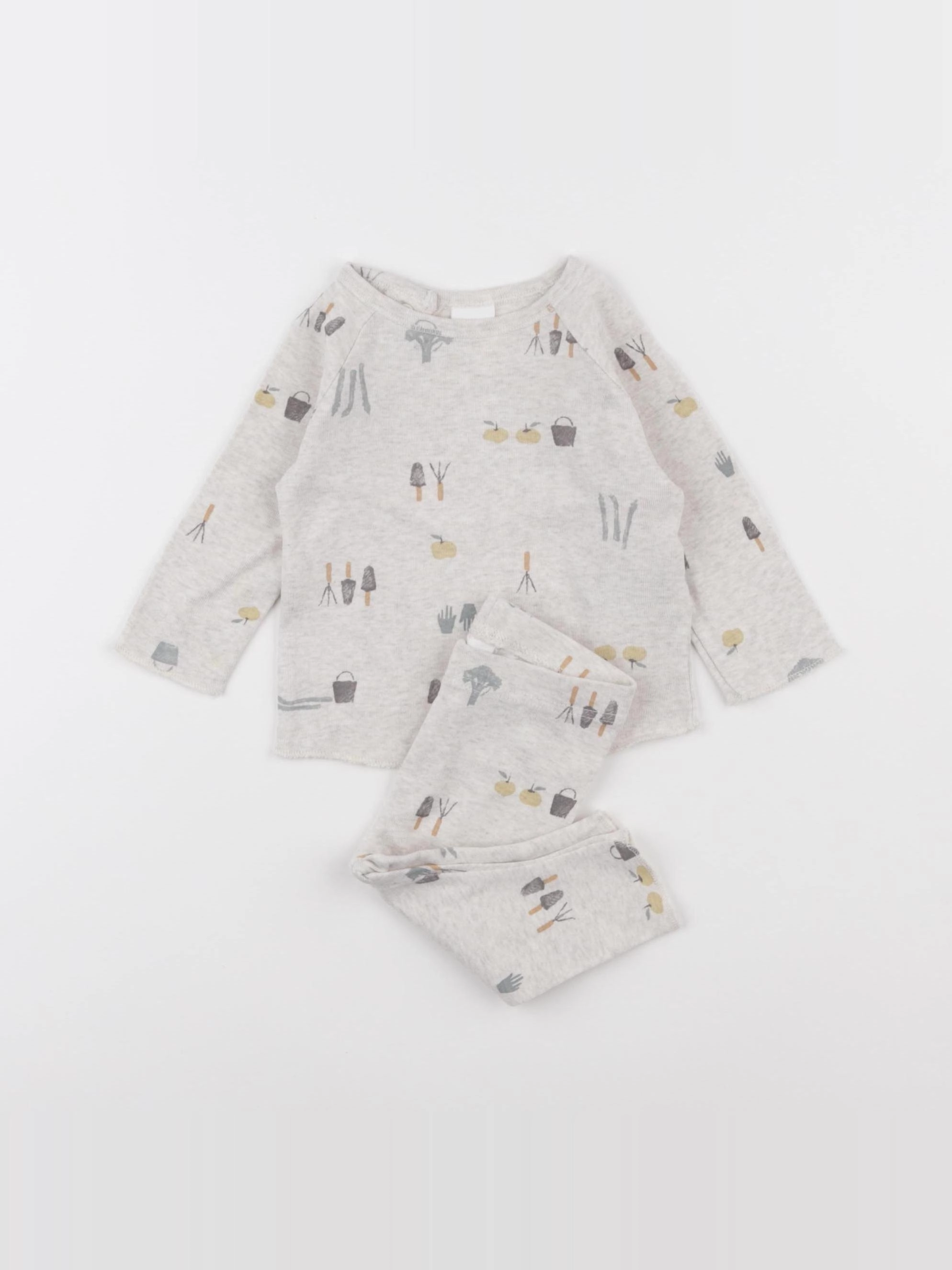H&M - pyjama coton gris - 3/6 mois