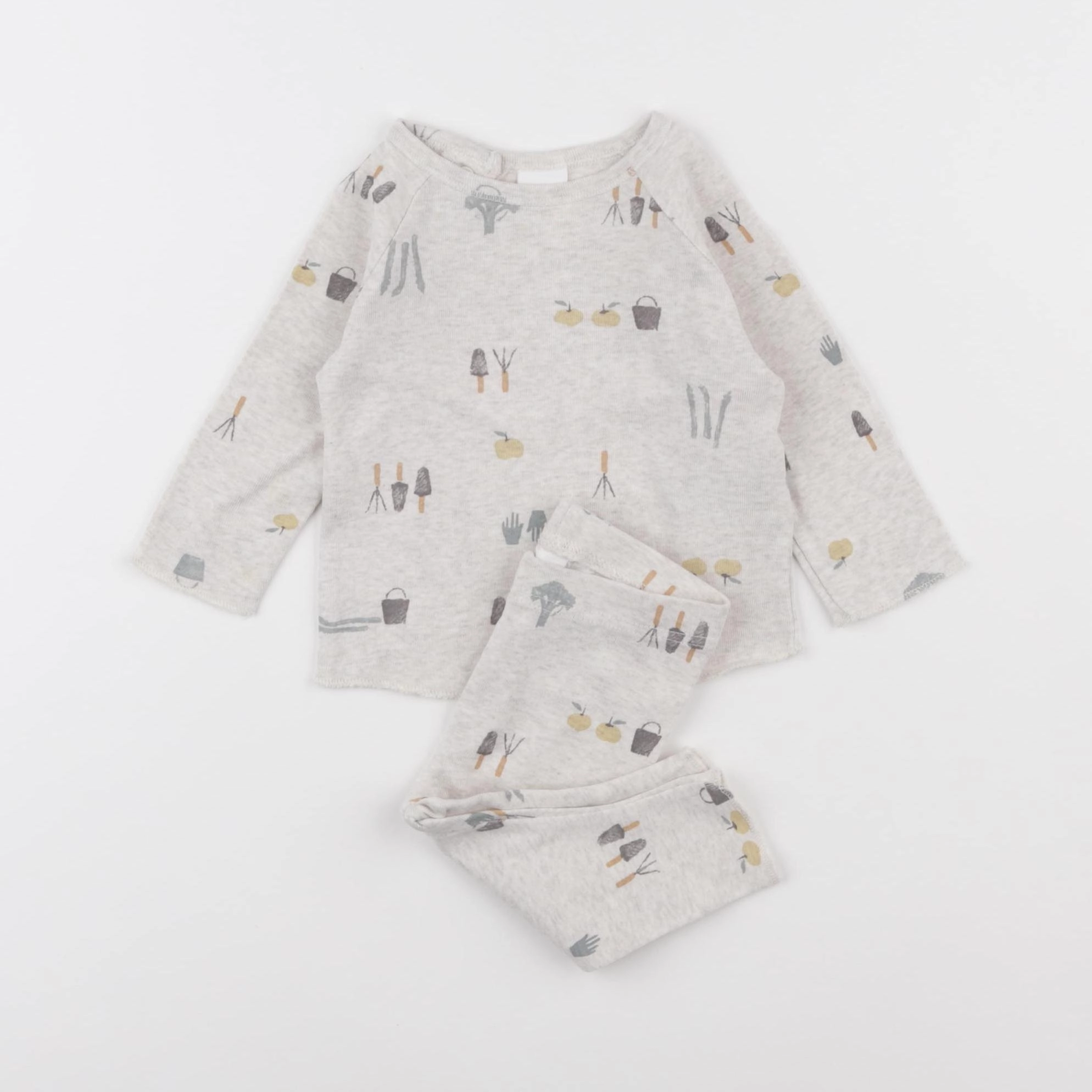 H&M - pyjama coton gris - 3/6 mois