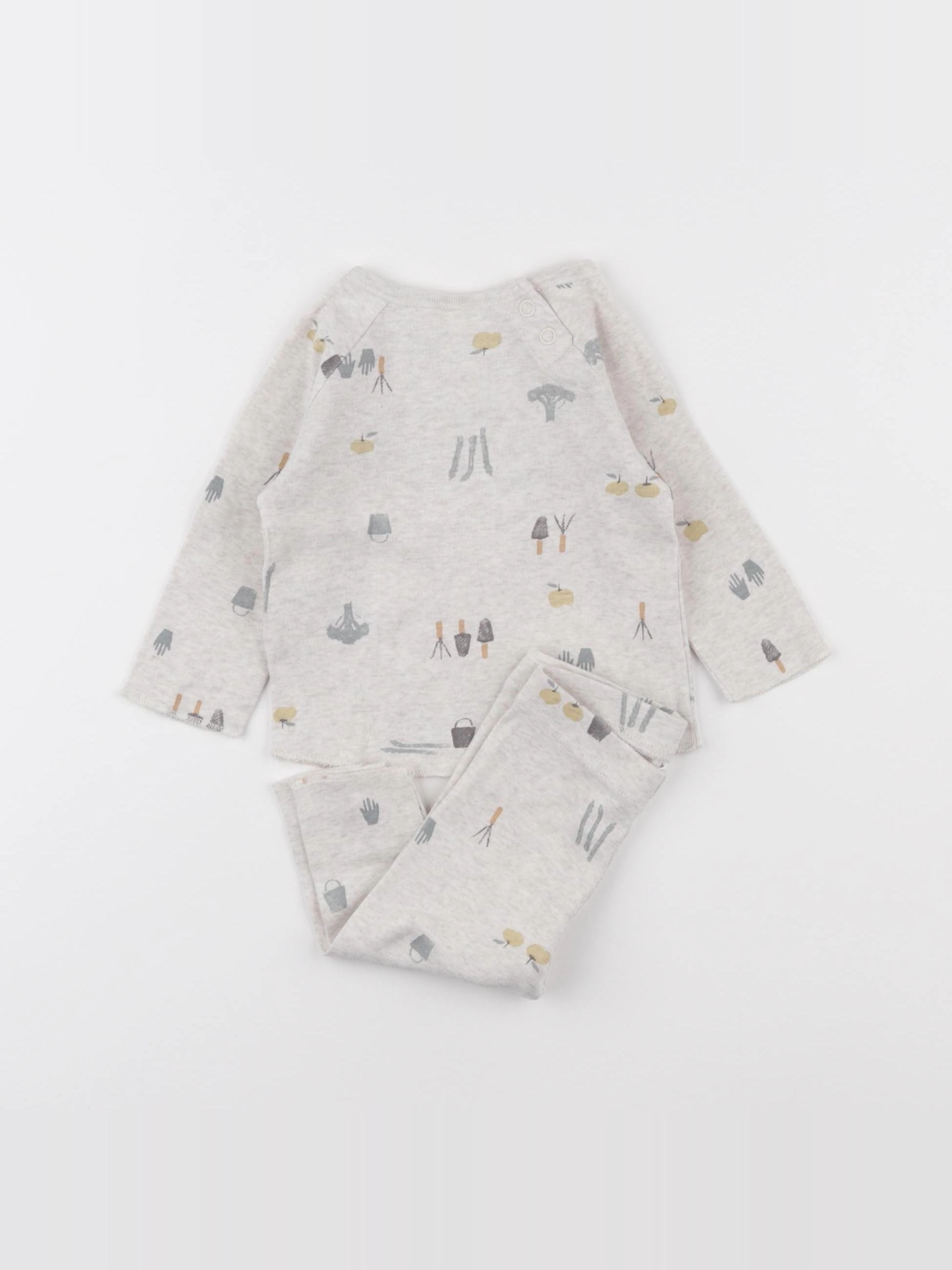 H&M - pyjama coton gris - 3/6 mois
