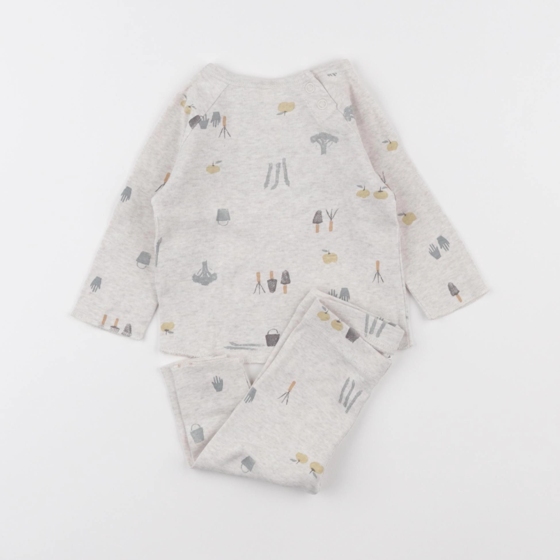 H&M - pyjama coton gris - 3/6 mois