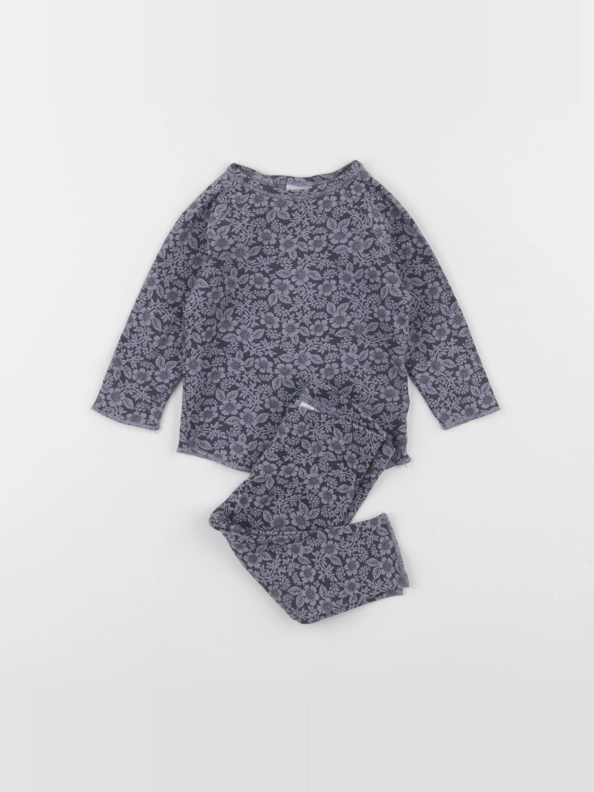 H&M - pyjama coton bleu - 3/6 mois