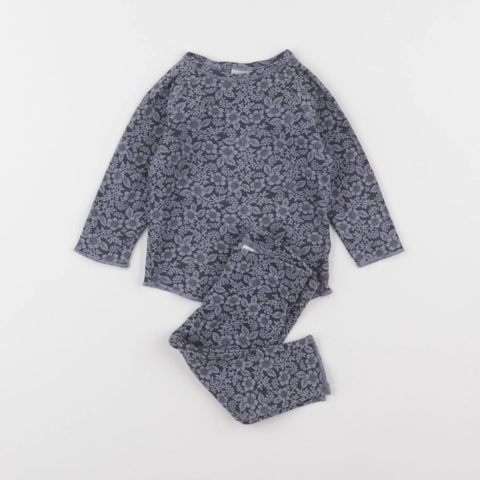 H&M - pyjama coton bleu - 3/6 mois