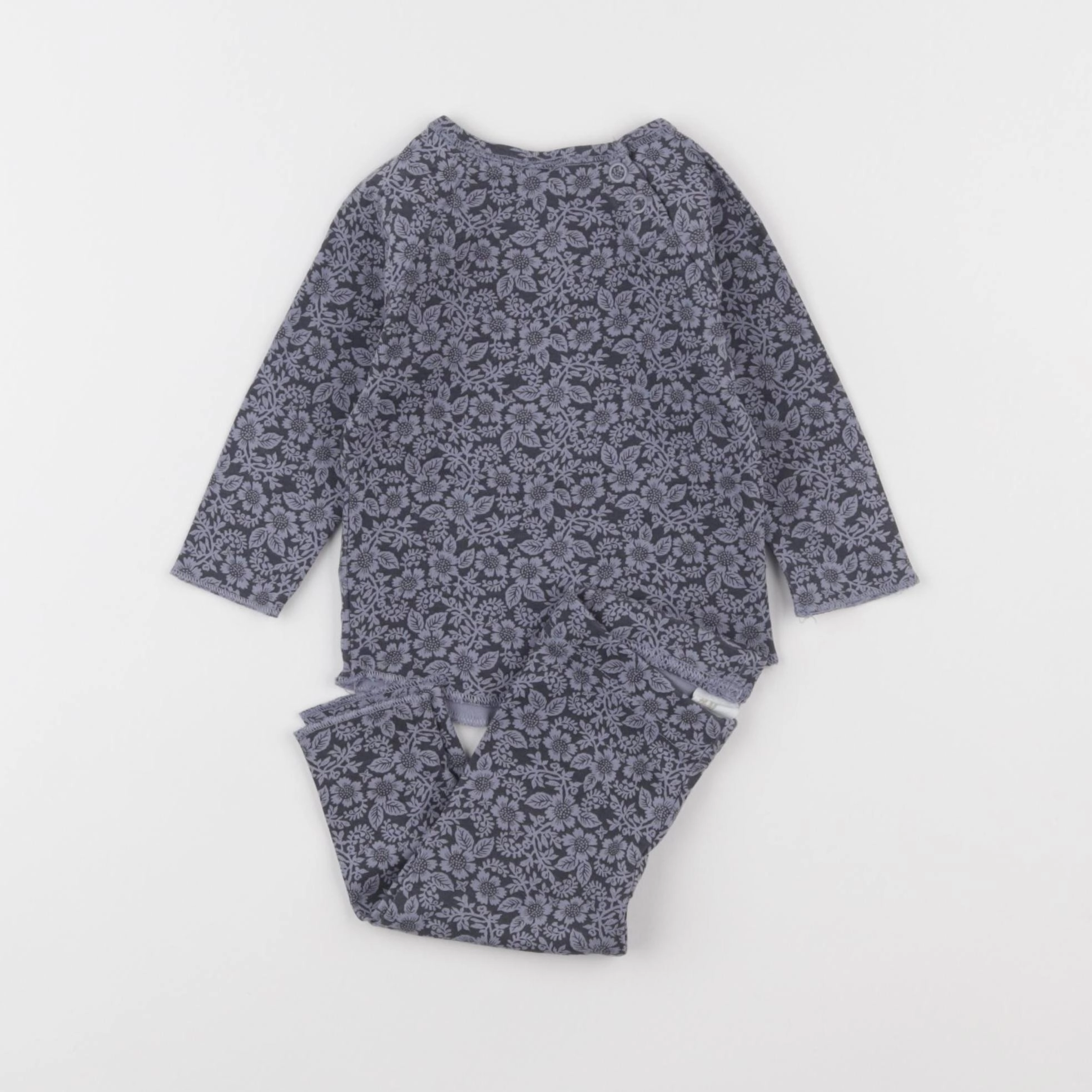 H&M - pyjama coton bleu - 3/6 mois