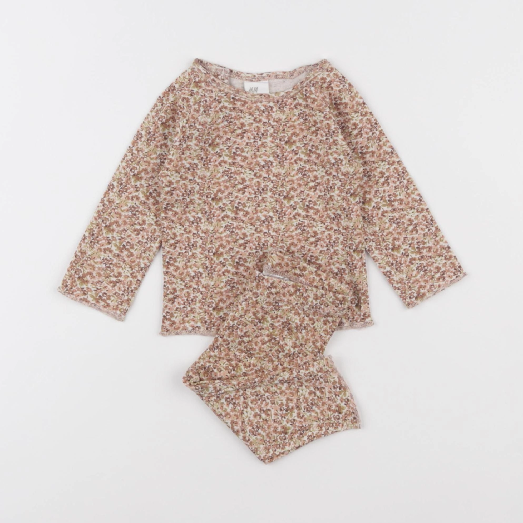 H&M - pyjama coton rose - 3/6 mois