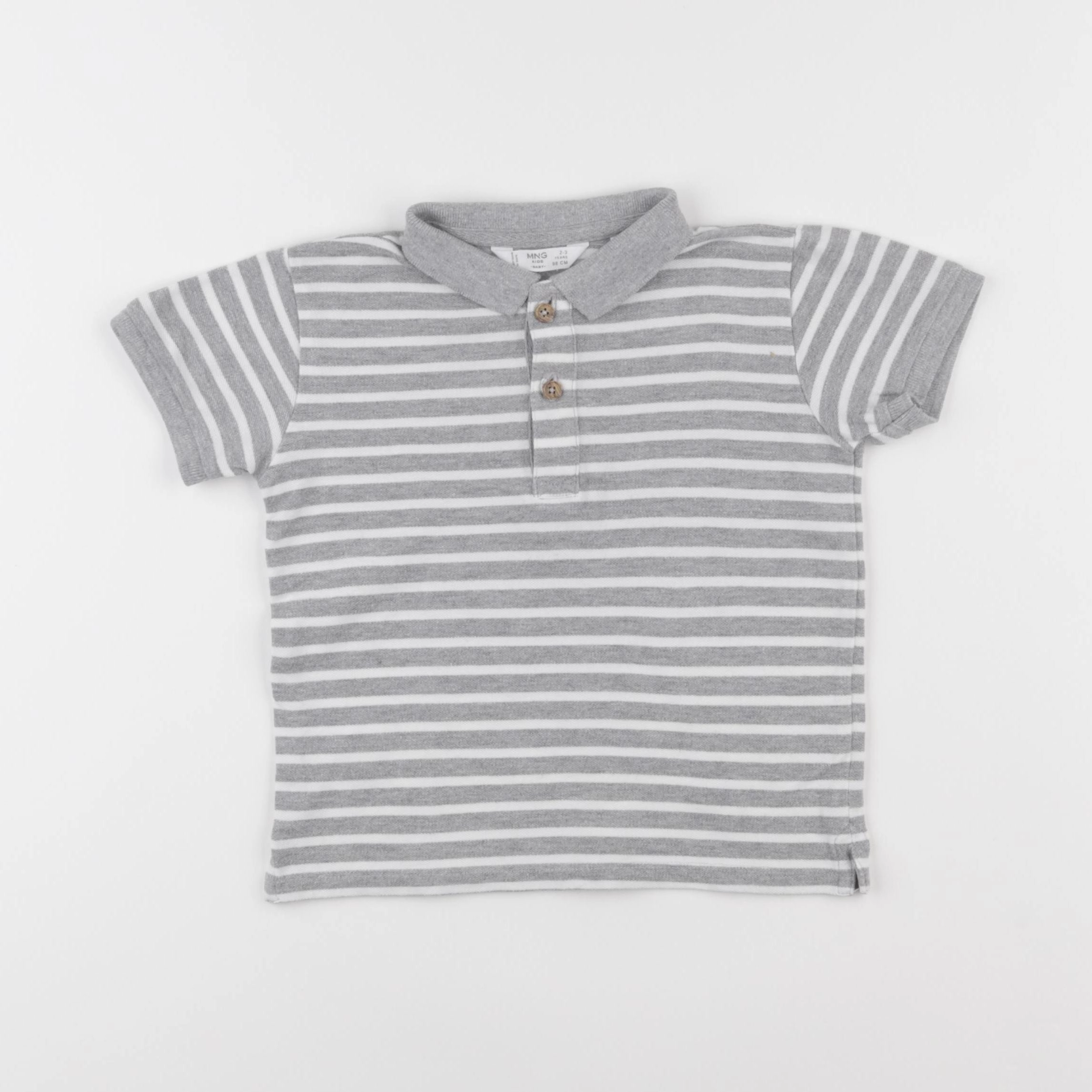 Mango - polo blanc, gris - 2/3 ans