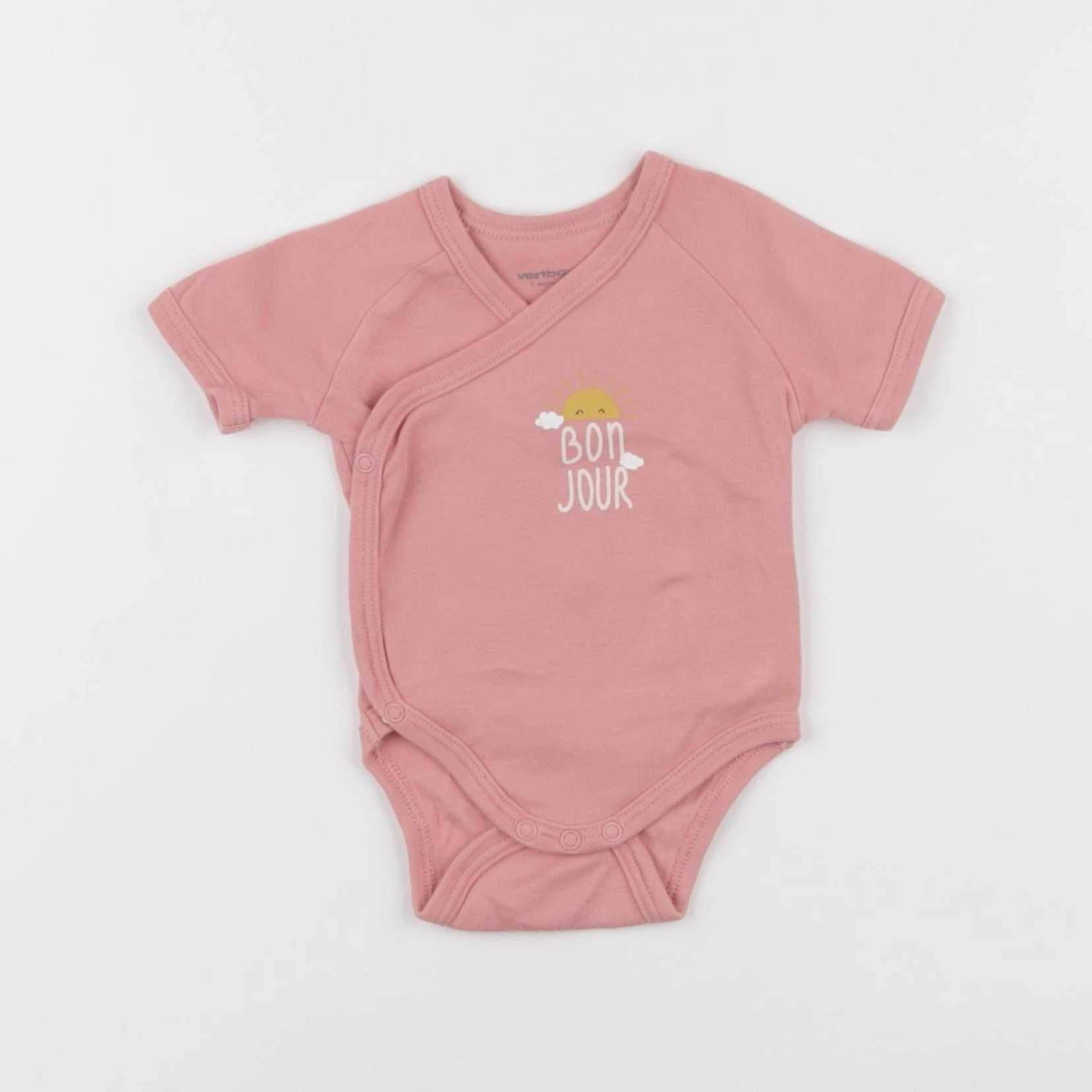 Vertbaudet - body rose - 1 mois