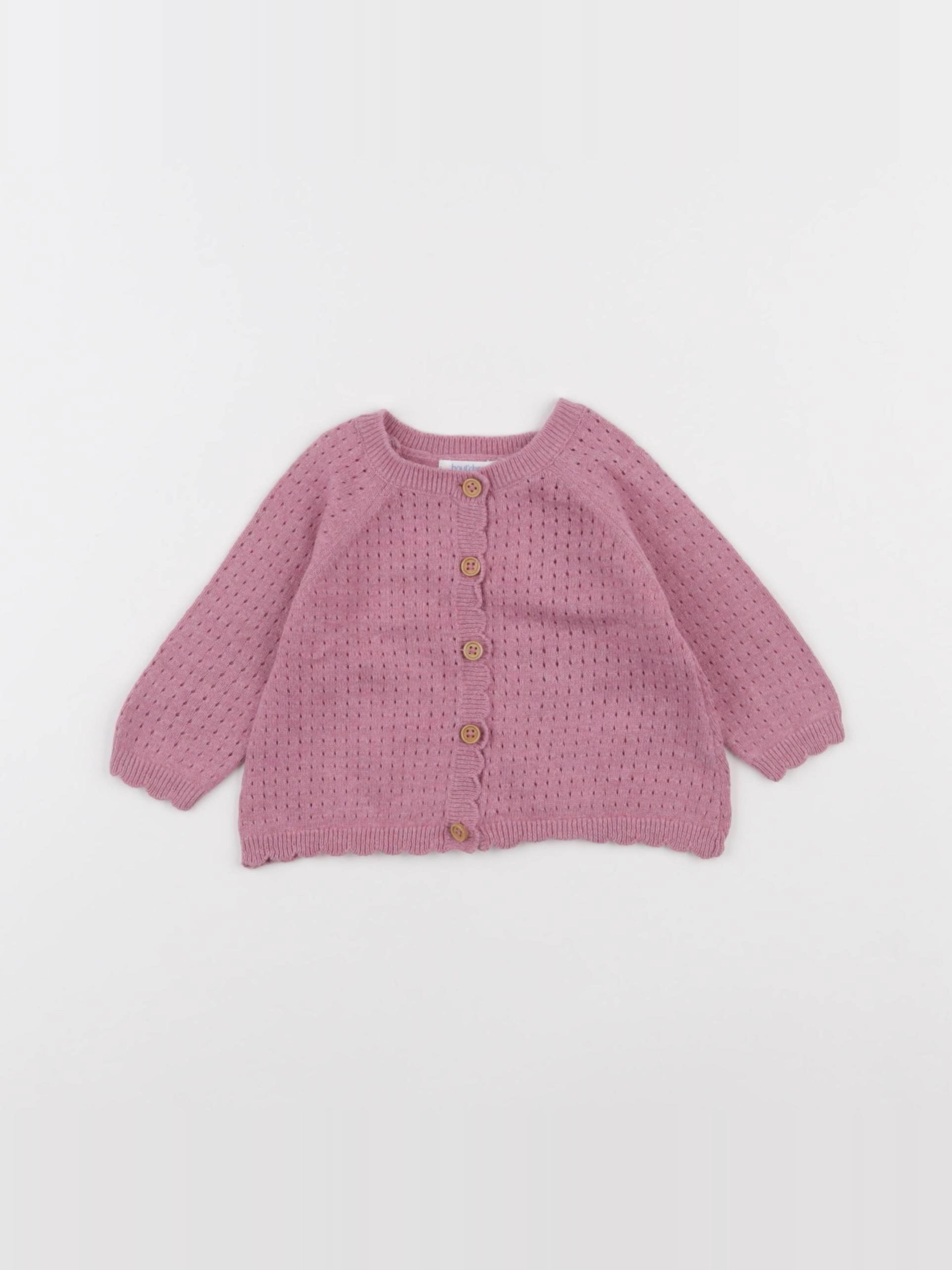Boutchou - gilet rose - 1 mois