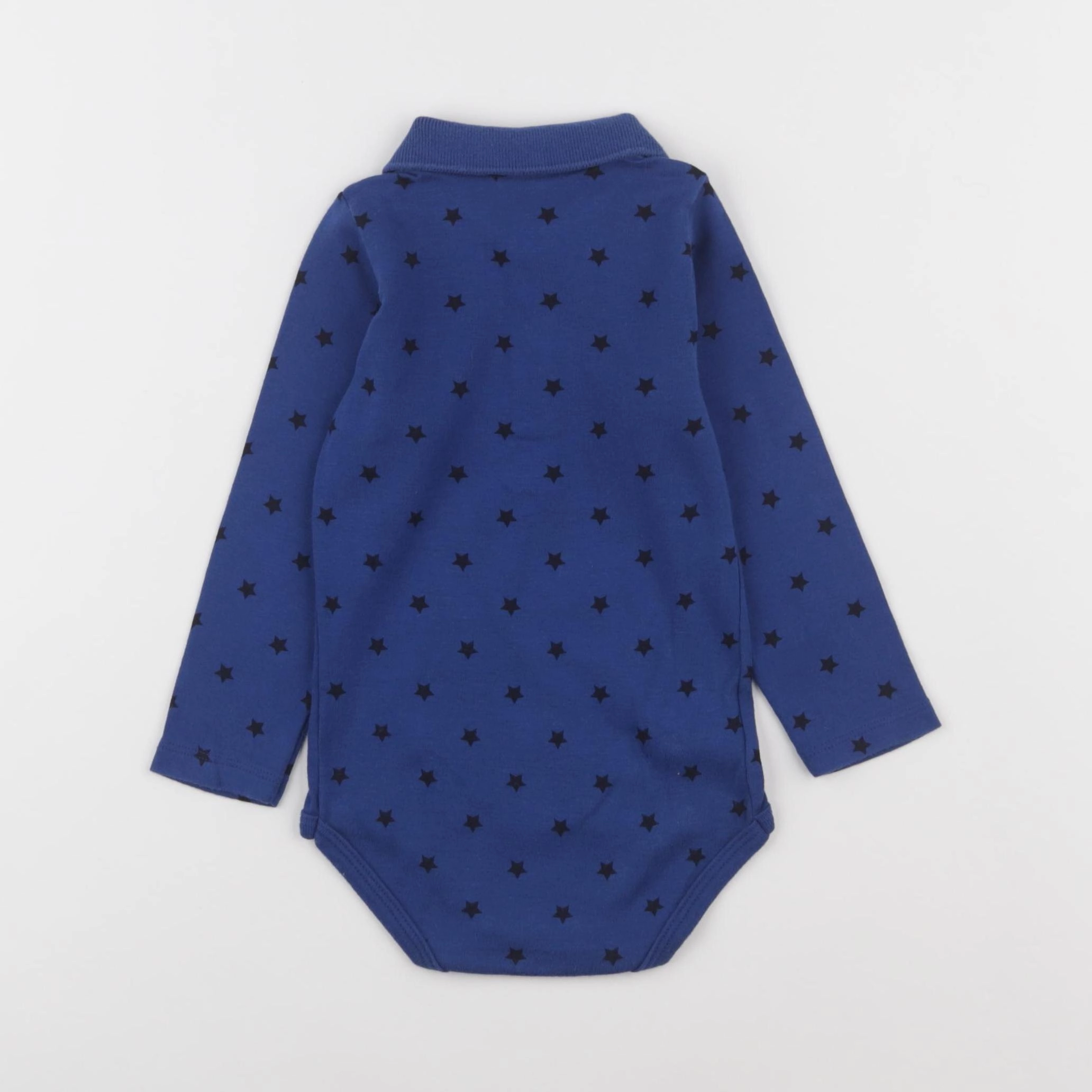 Petit Bateau - body à col bleu - 12 mois