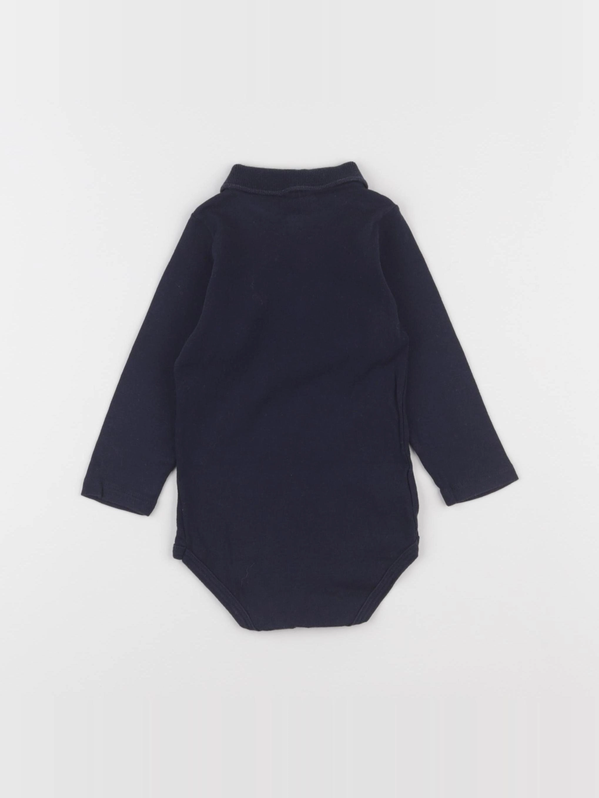 Petit Bateau - body à col bleu - 12 mois