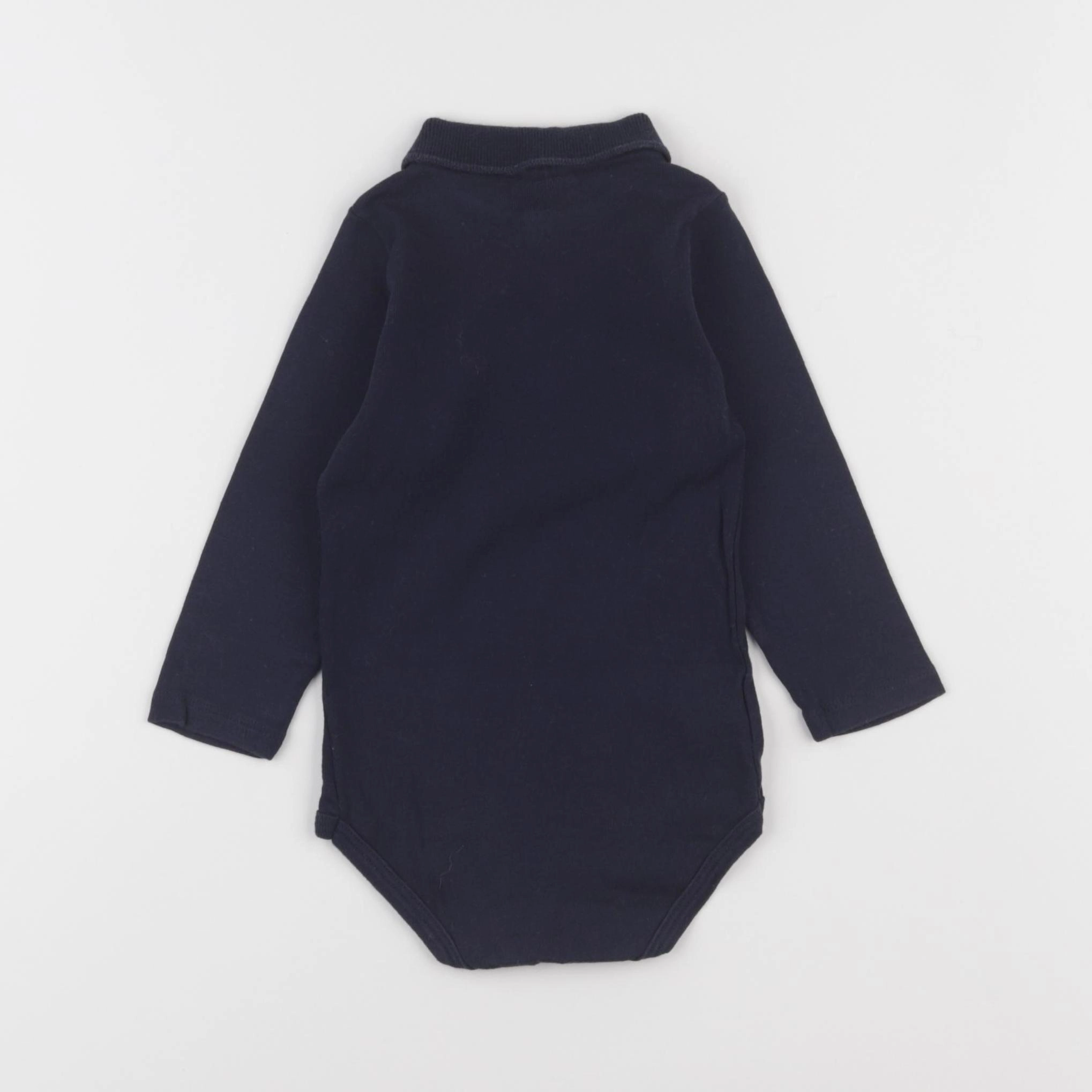 Petit Bateau - body à col bleu - 12 mois