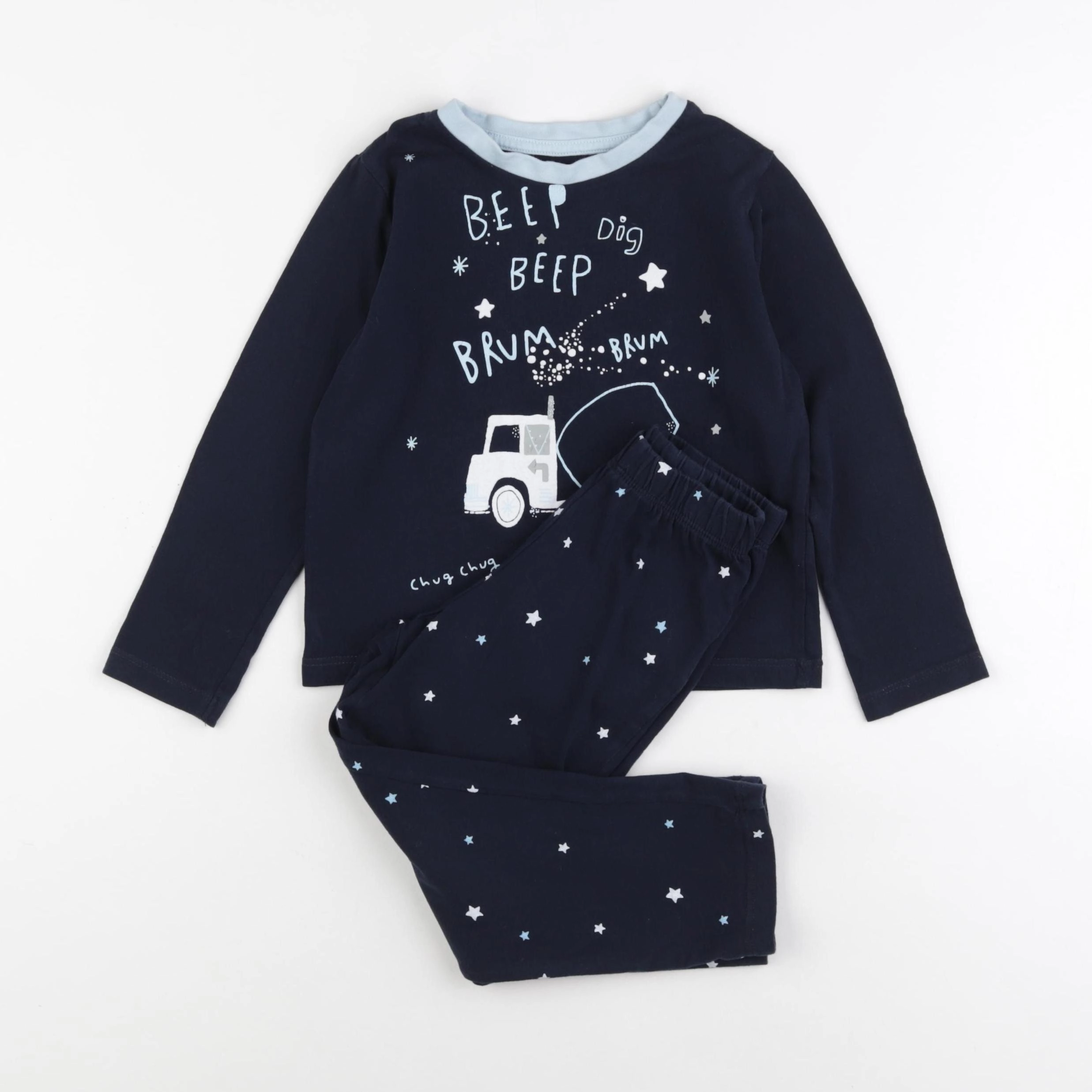 Vertbaudet - pyjama coton bleu - 4 ans