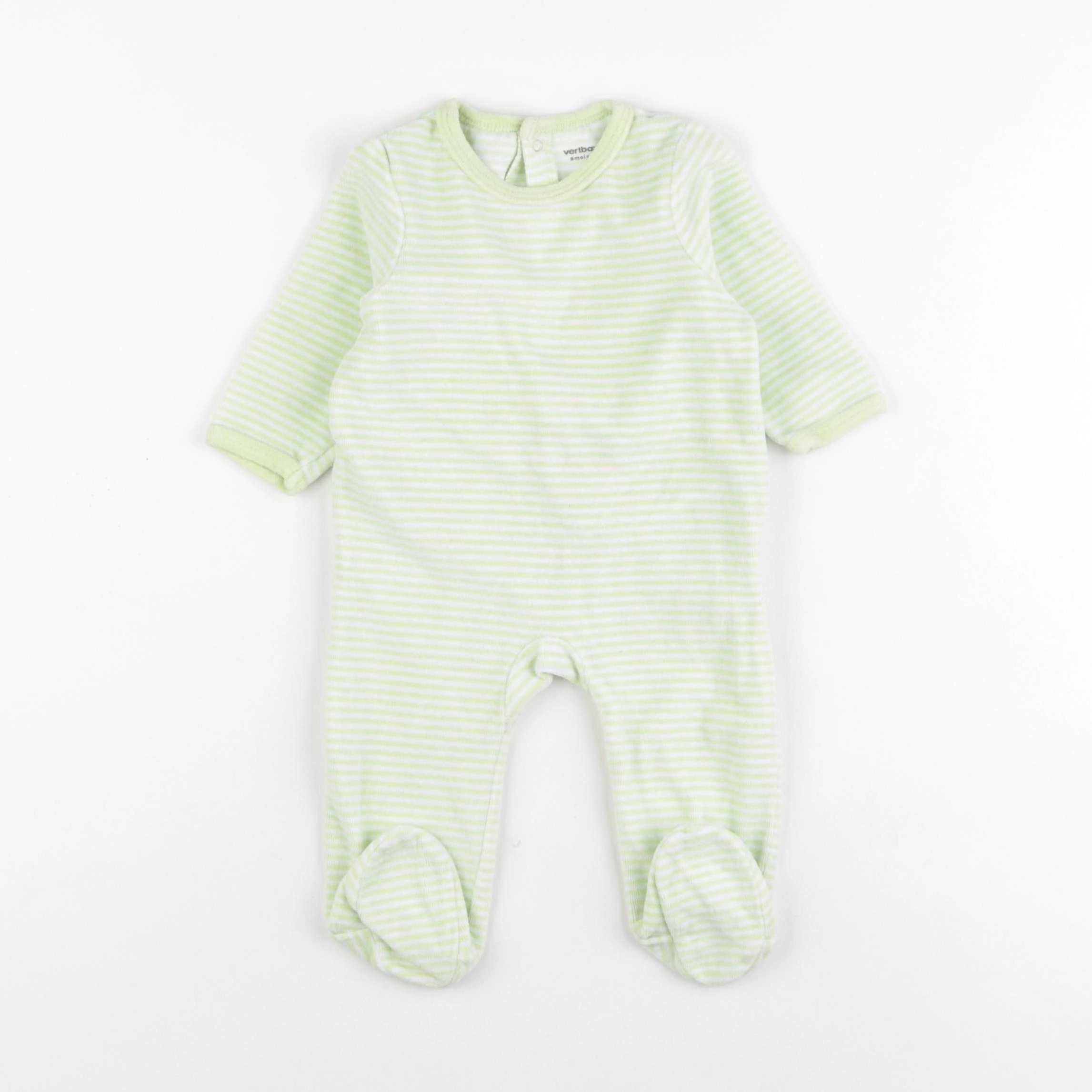 Vertbaudet - pyjama velours vert - 6 mois