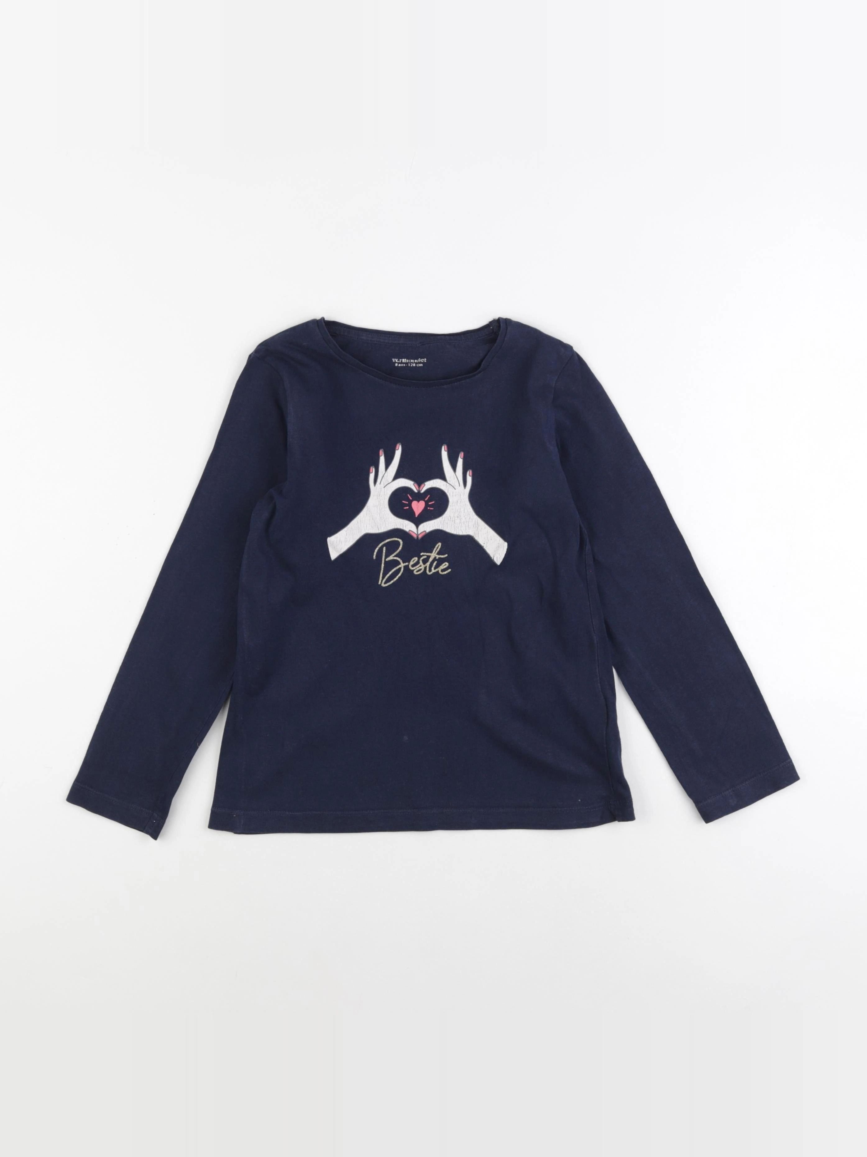 Vertbaudet - tee-shirt bleu - 8 ans